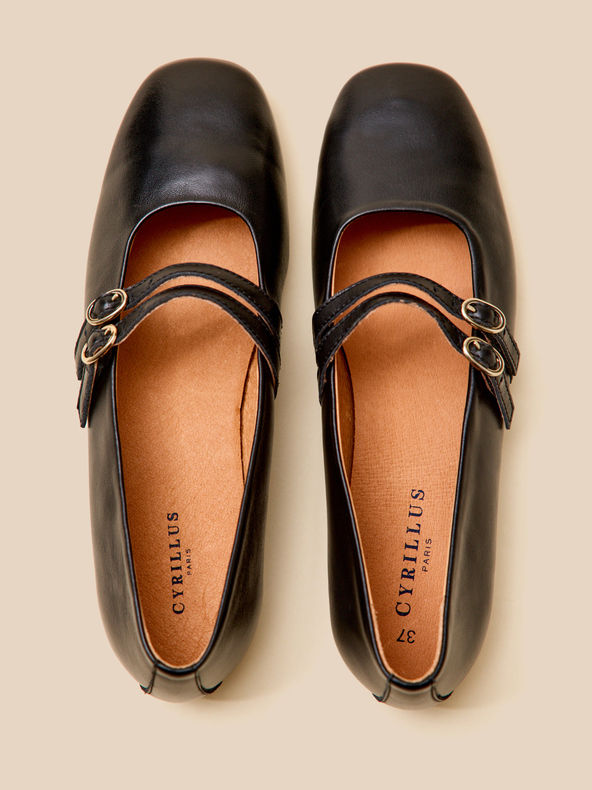 Ballerines 2 brides cuir femme
