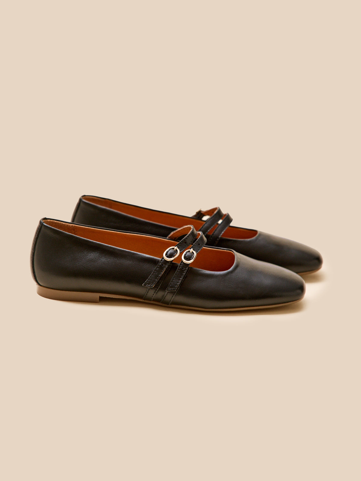 Ballerines 2 brides cuir femme