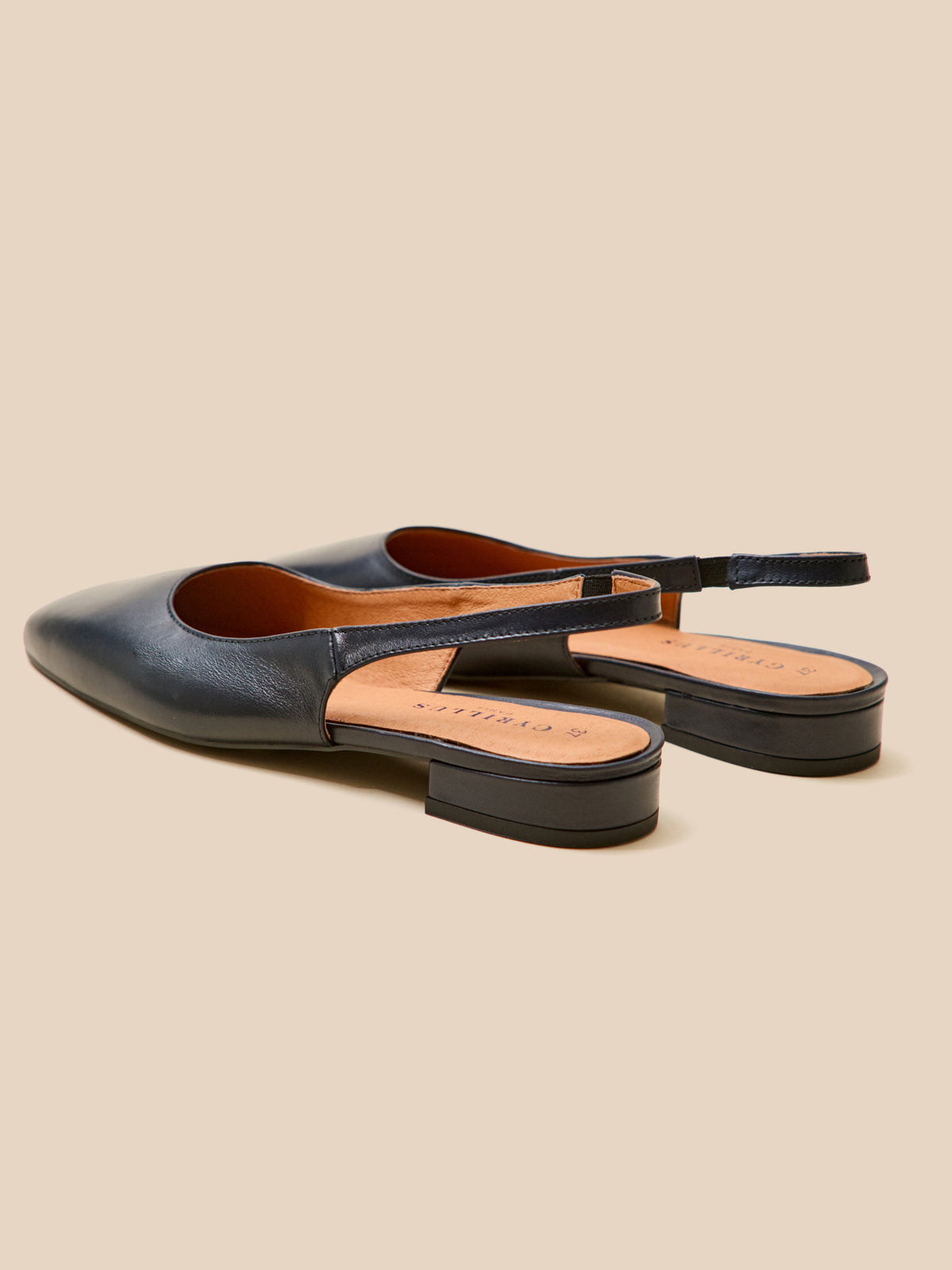 Ballerines slingback cuir femme