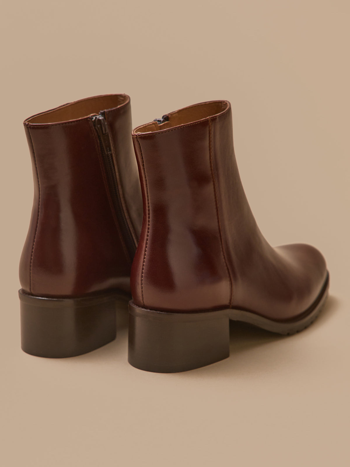 Boots à talon cuir femme