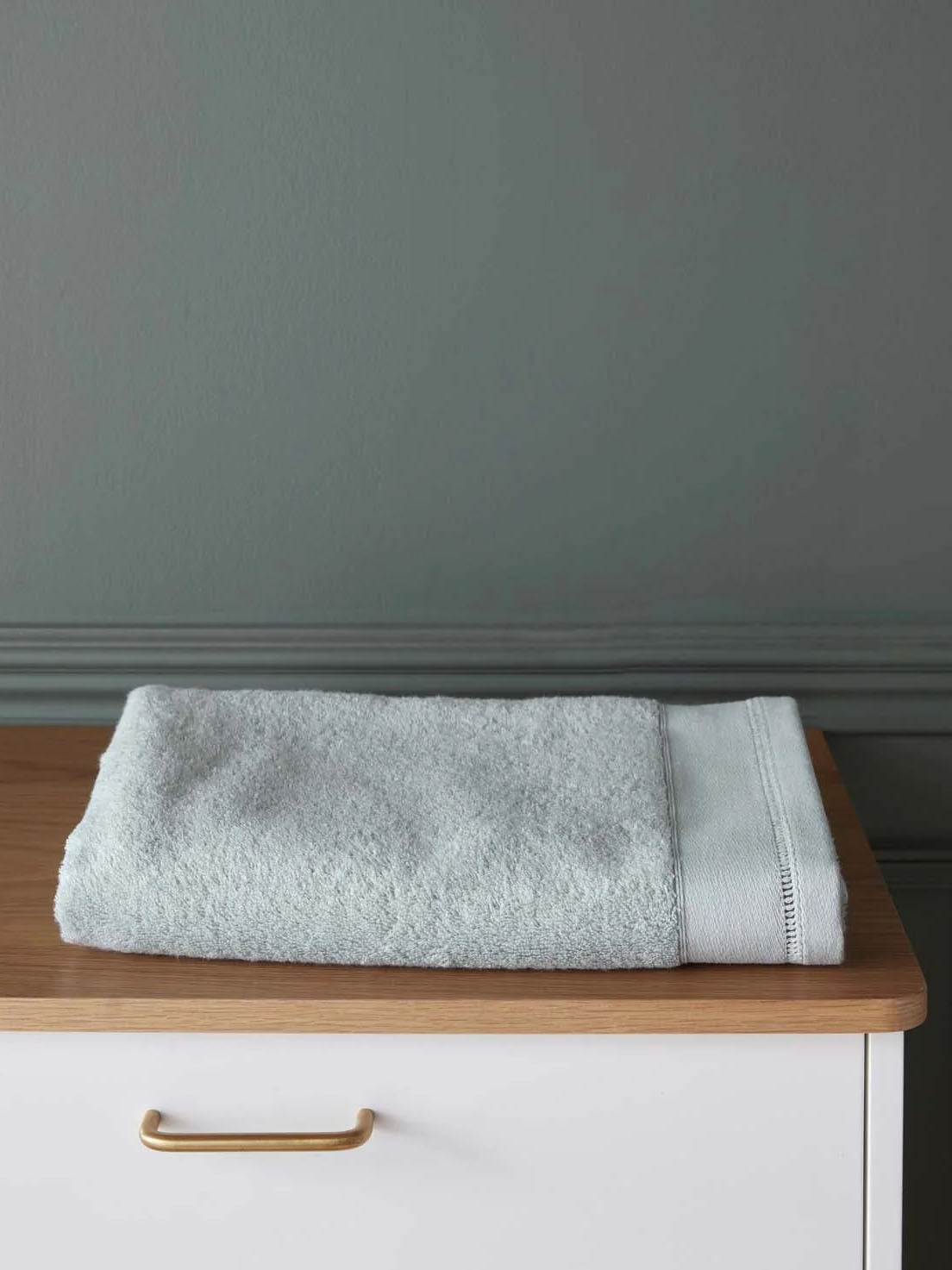 Terry cloth towel with ladderline stitching