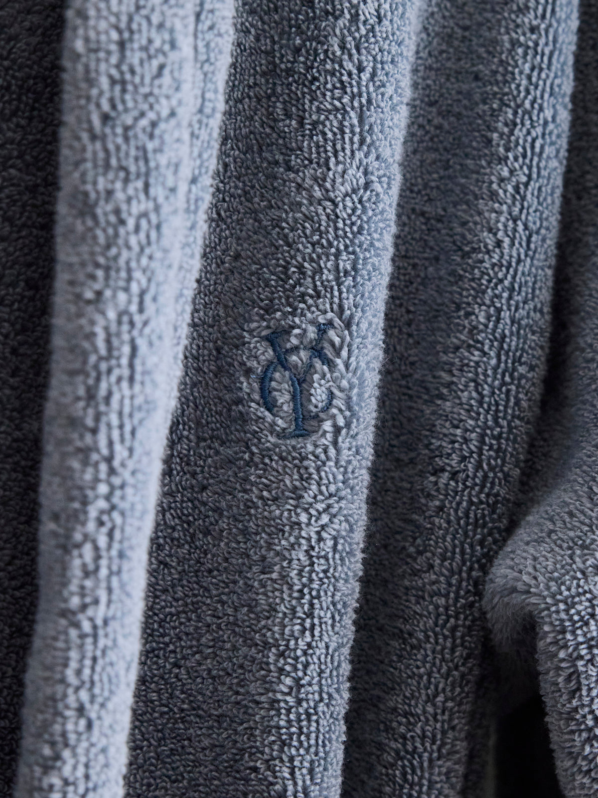 Terry cloth bathrobe with hood