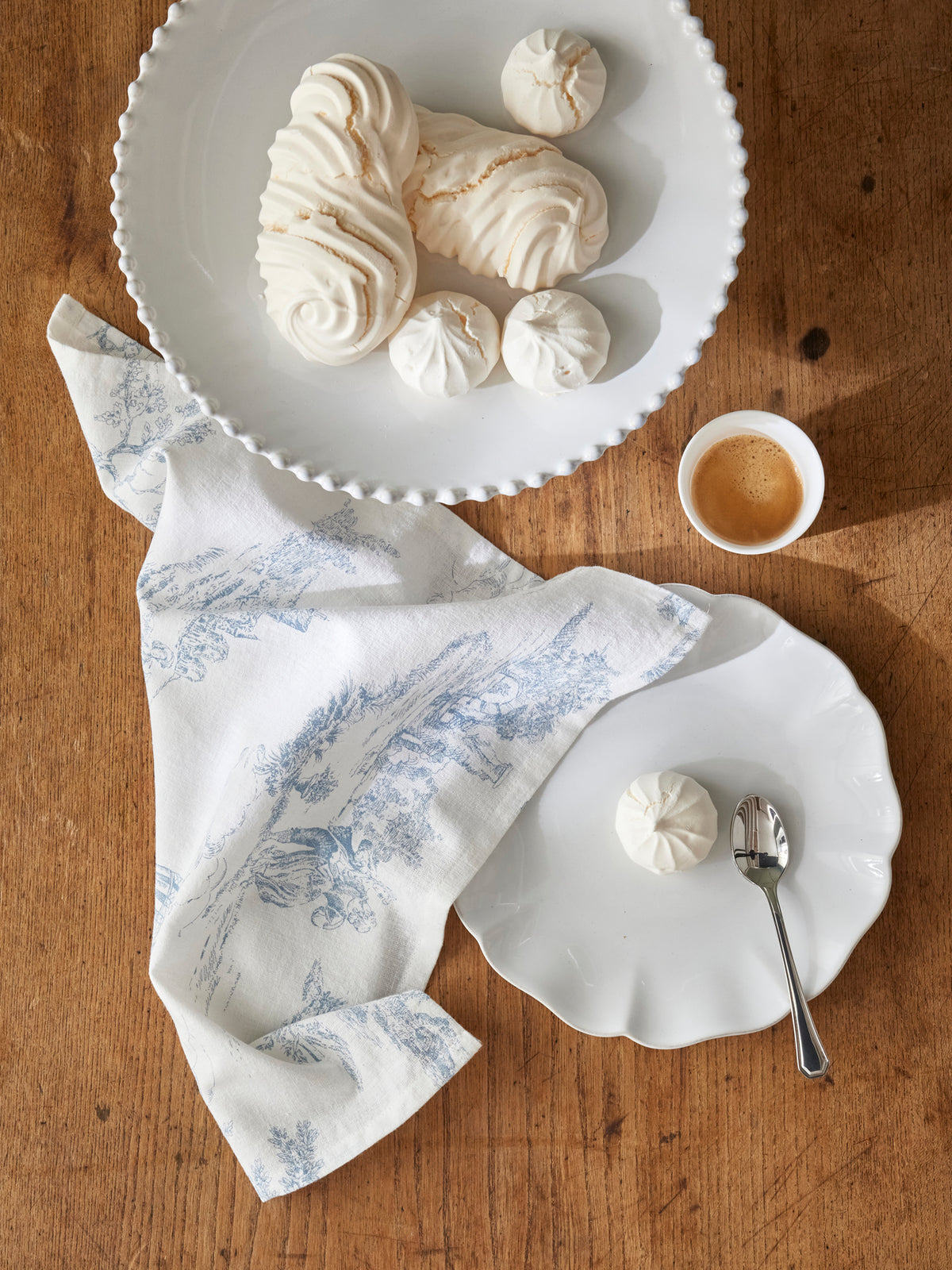 Set of 4 Jouy-inspired woven cotton napkins