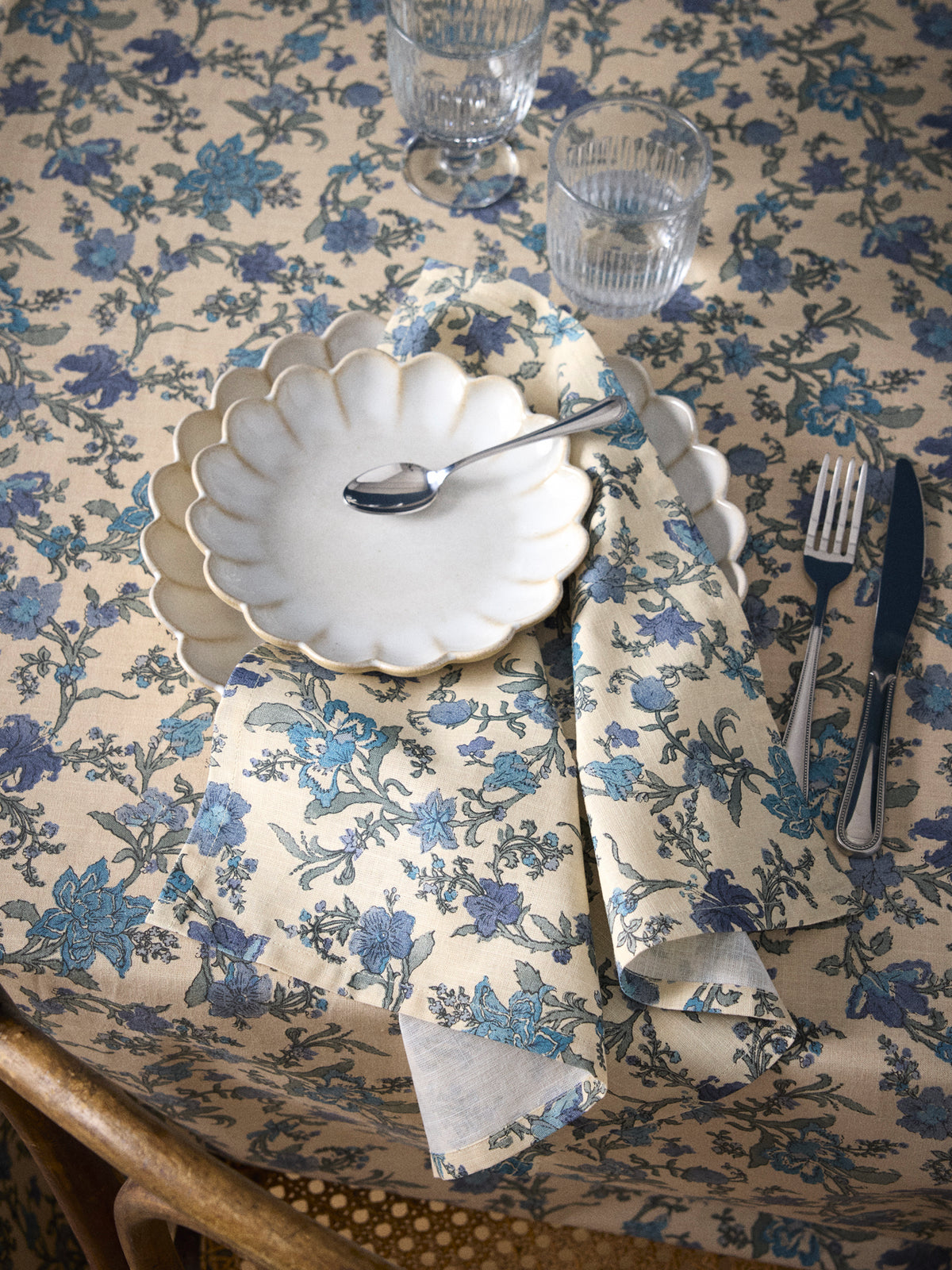 Set of 4 Aurore wefted cotton napkins