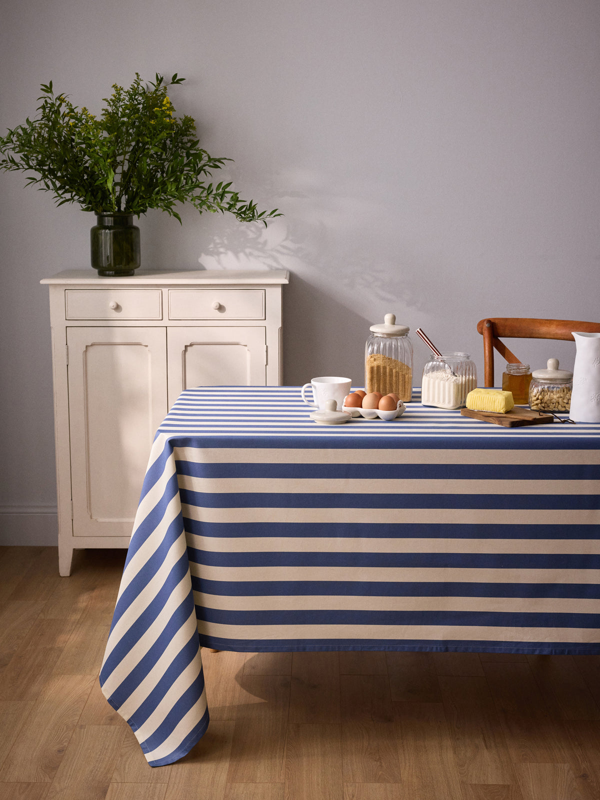 Nappe rayée en coton enduit