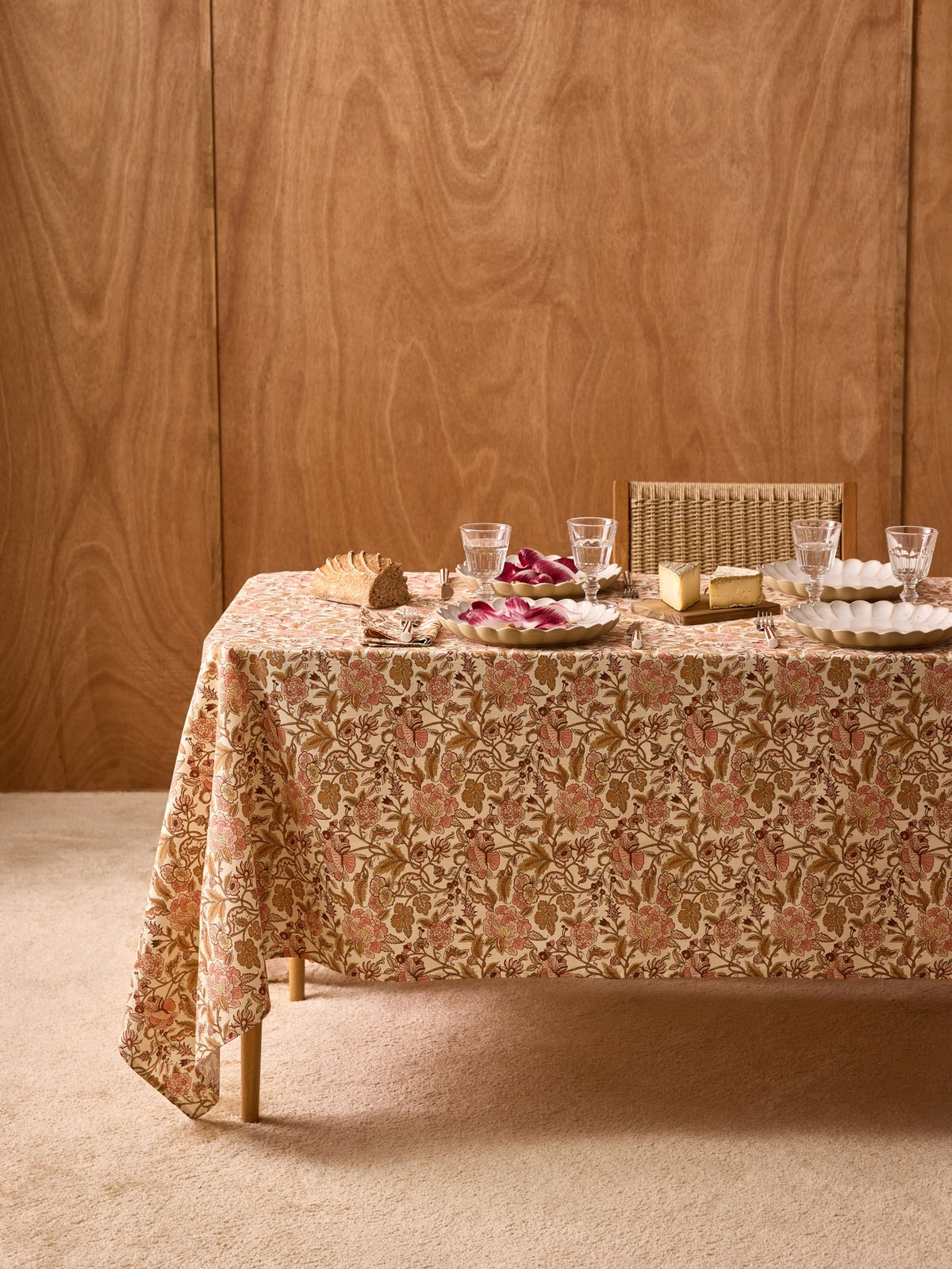 Print tablecloth in welted cotton