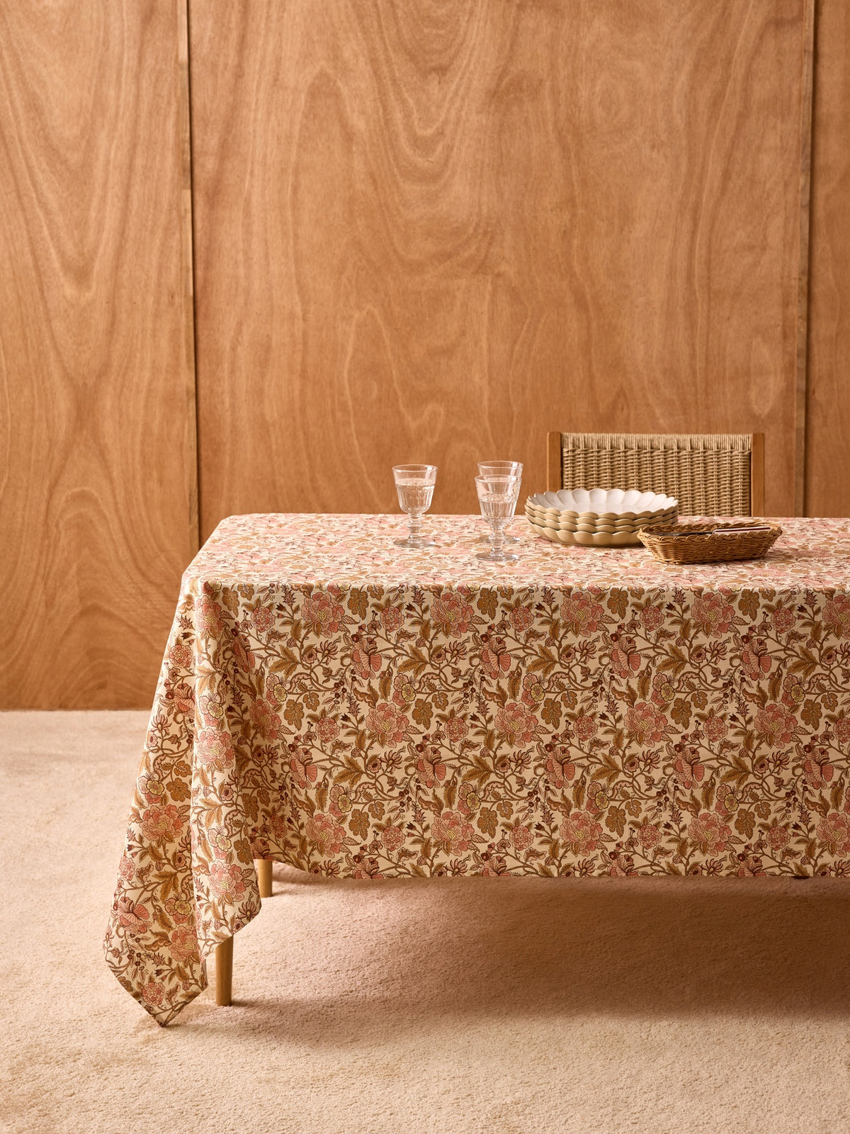Print tablecloth in welted cotton