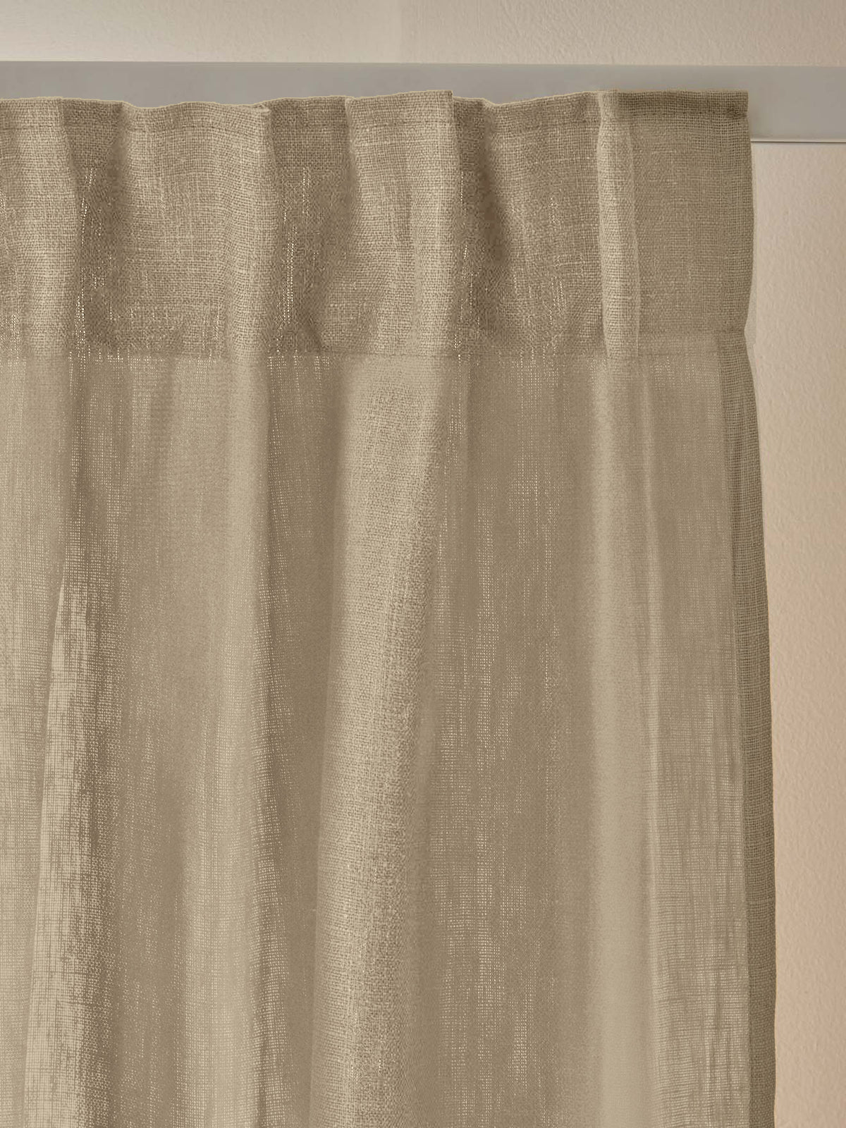 Ruched linen curtain
