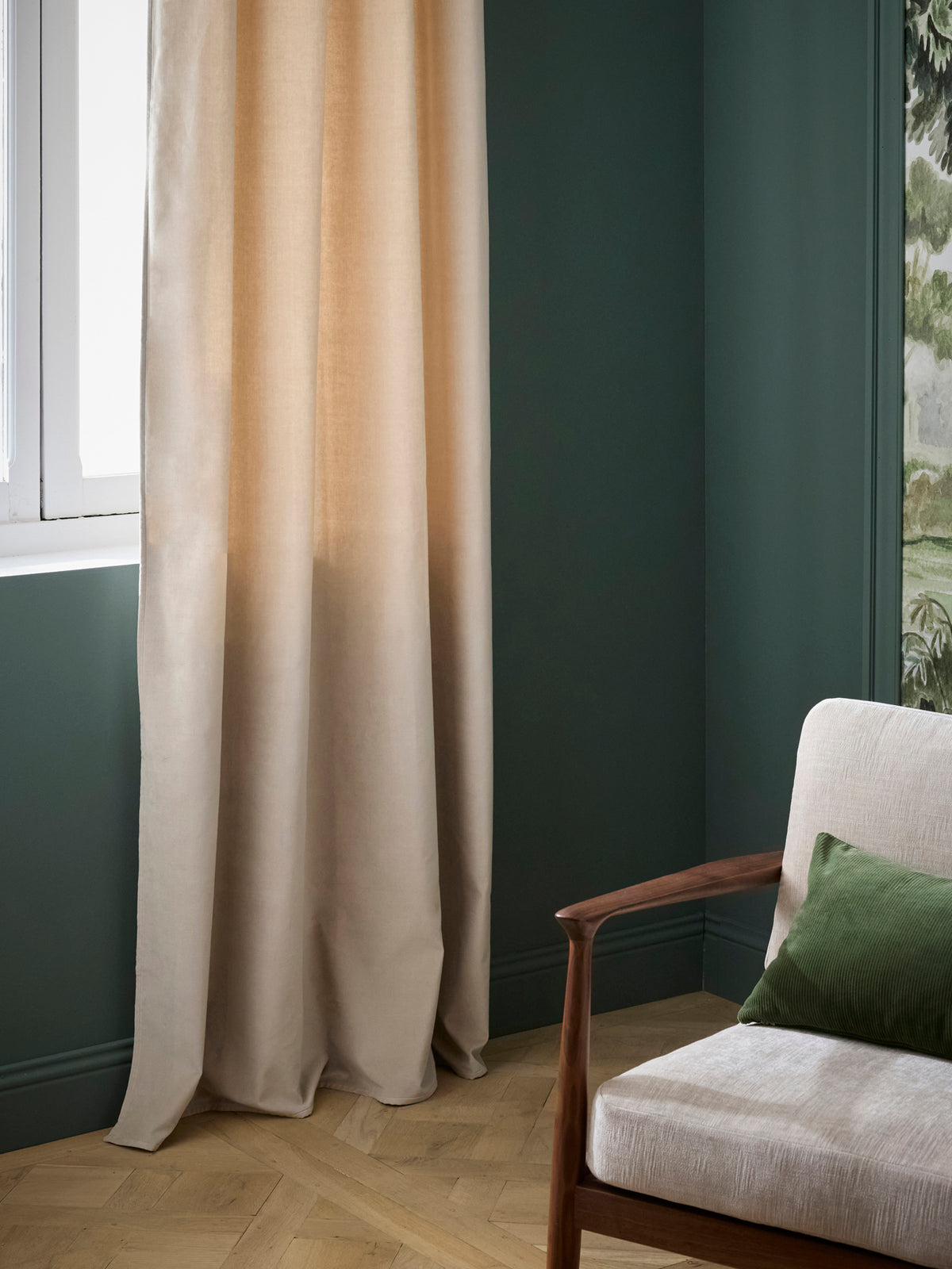 Shorn velvet curtain with grommets