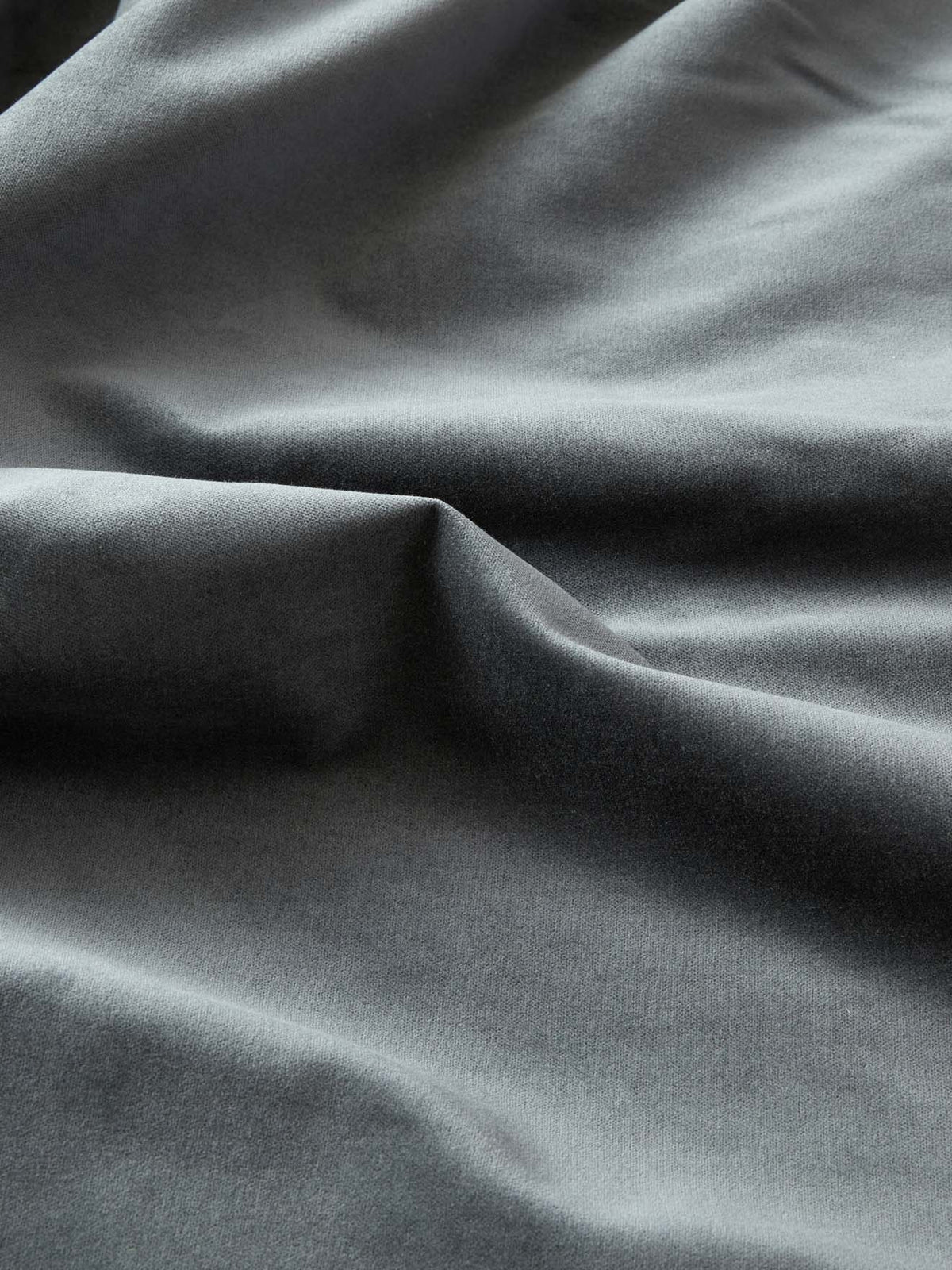 Shorn velvet curtain with ruched header