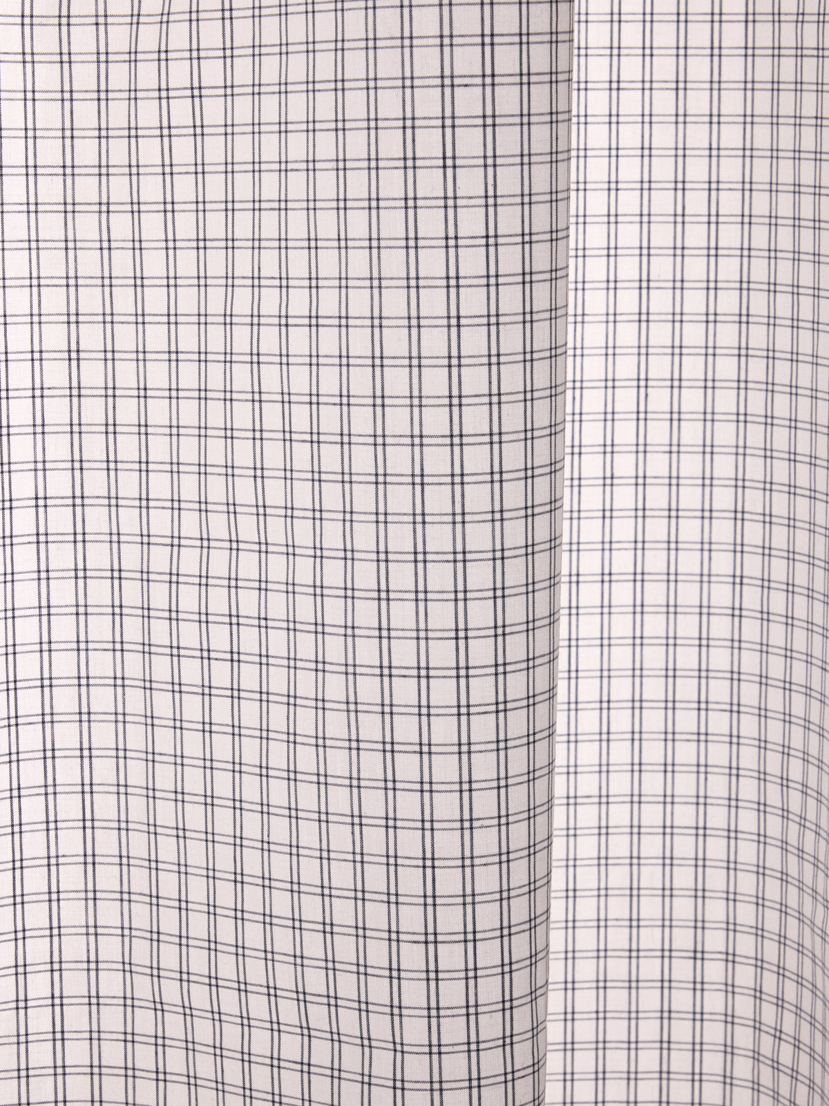End-on-end cotton voile panel curtain with small checks