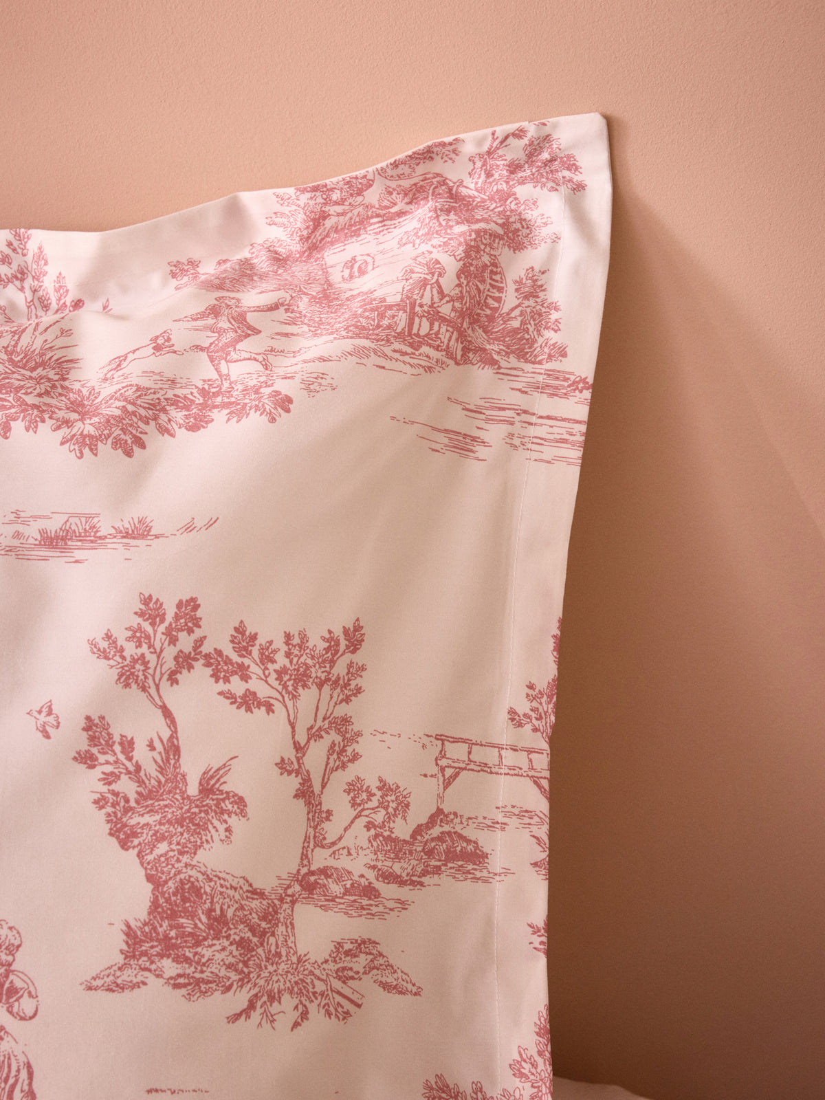 Taie d'oreiller percale de coton "Esprit Toile de Jouy"