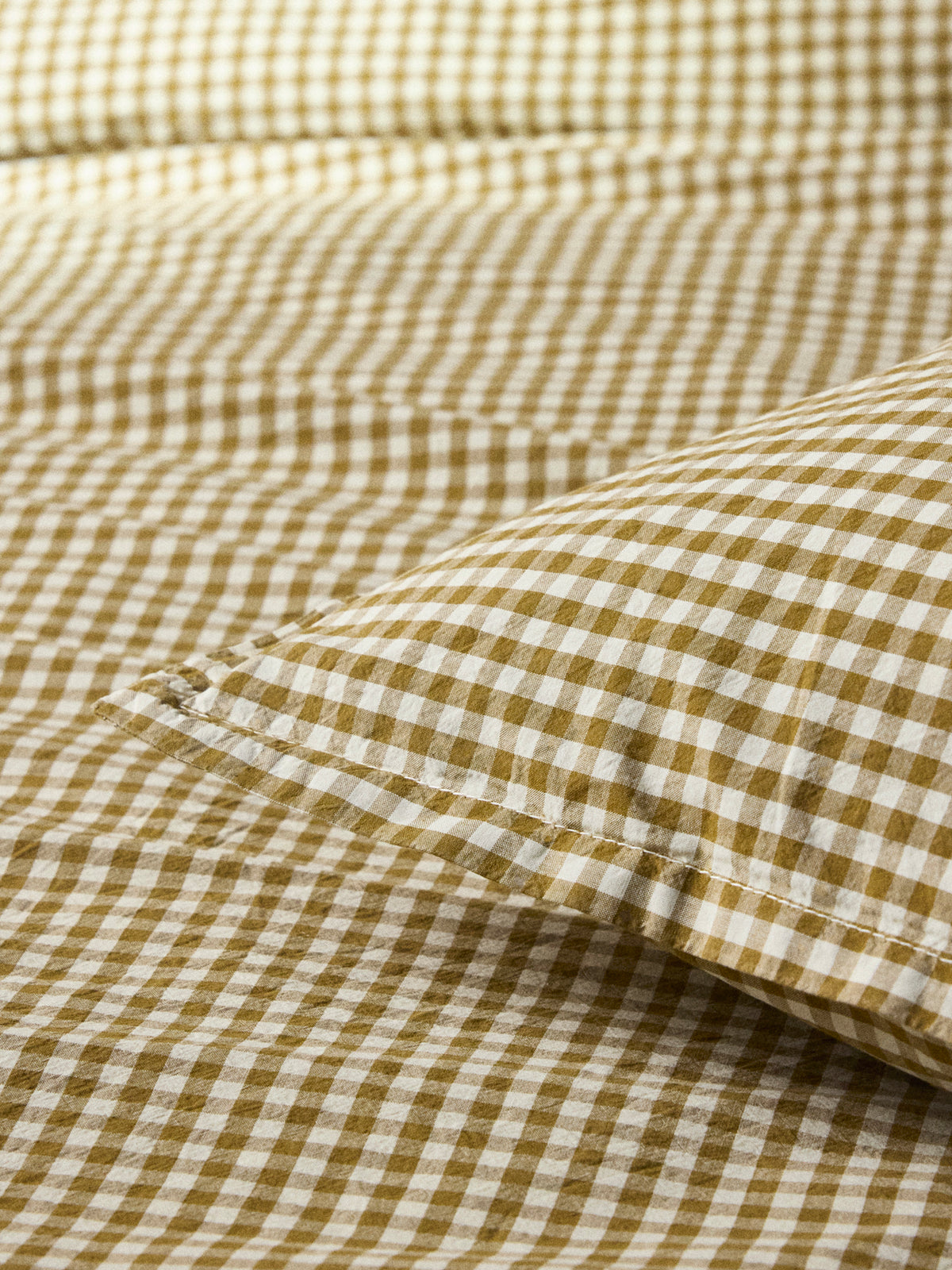 Gingham check cotton percale pillowcase