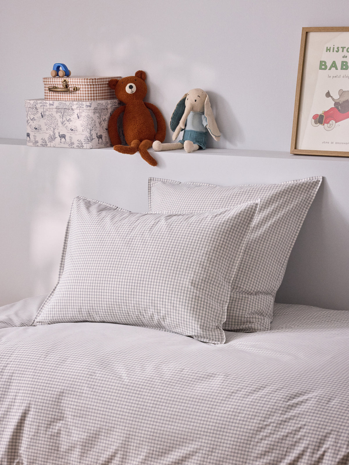 Taie d'oreiller percale de coton tissé teint  "Marin"
