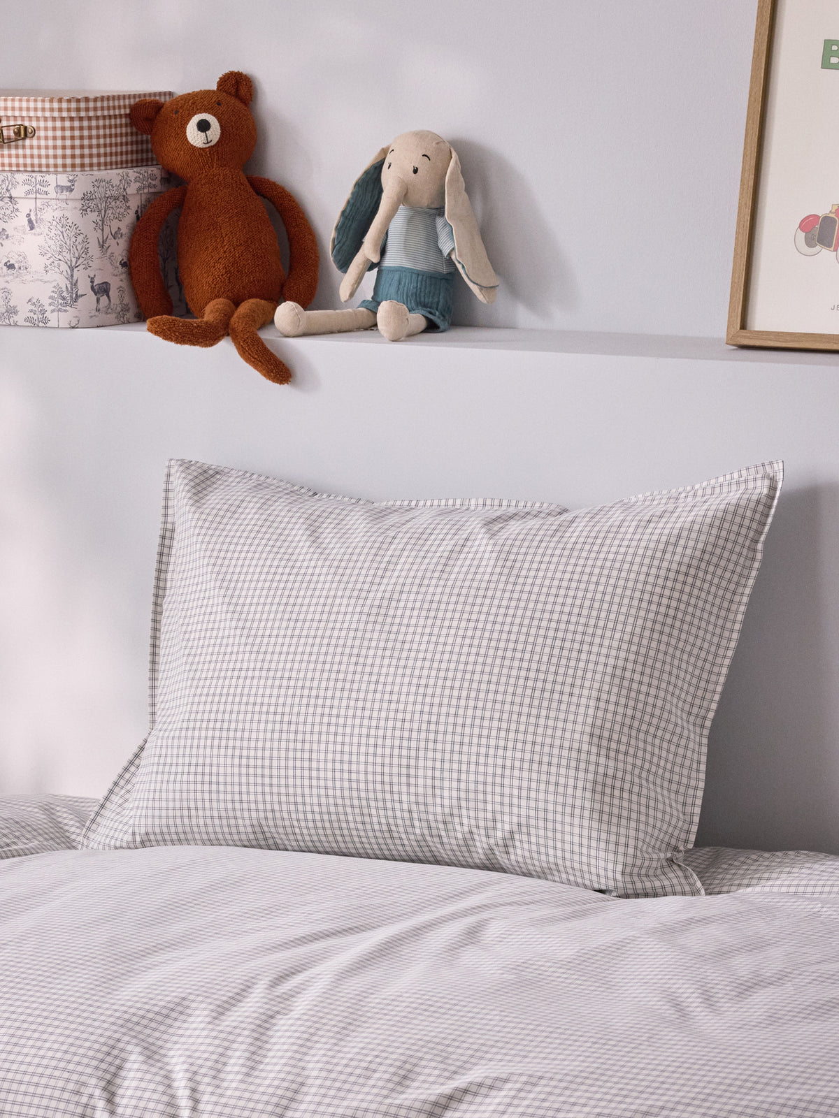 Taie d'oreiller percale de coton tissé teint  "Marin"