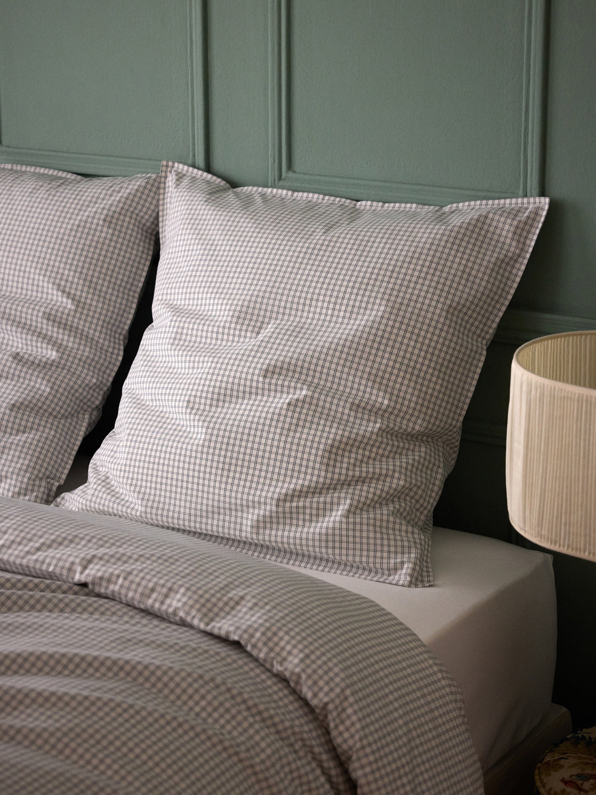 Taie d'oreiller percale de coton tissé teint  "Marin"