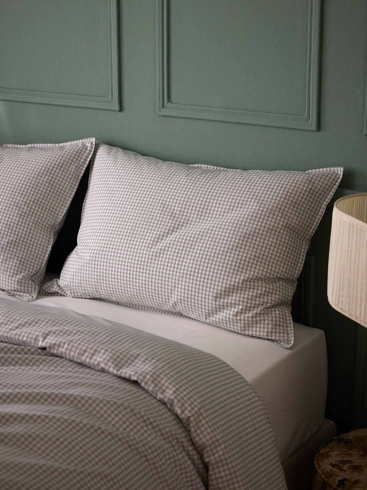 Taie d'oreiller percale de coton tissé teint  "Marin"