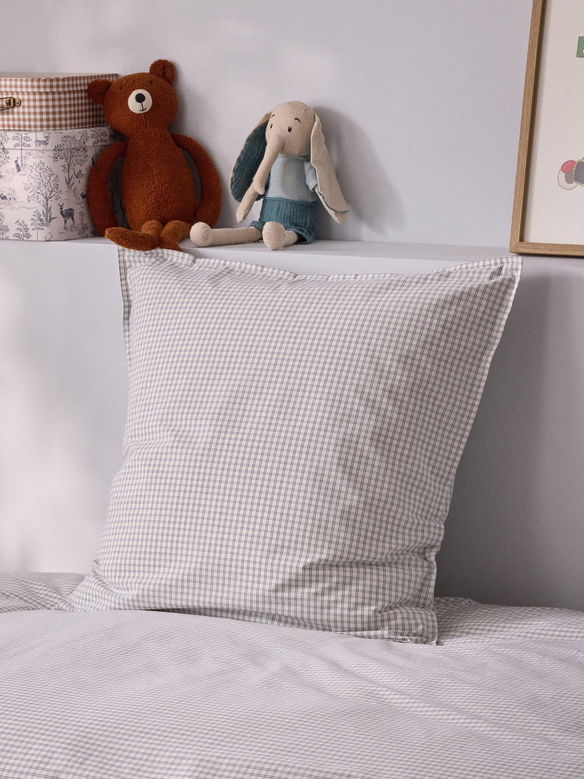 Taie d'oreiller percale de coton tissé teint  "Marin"