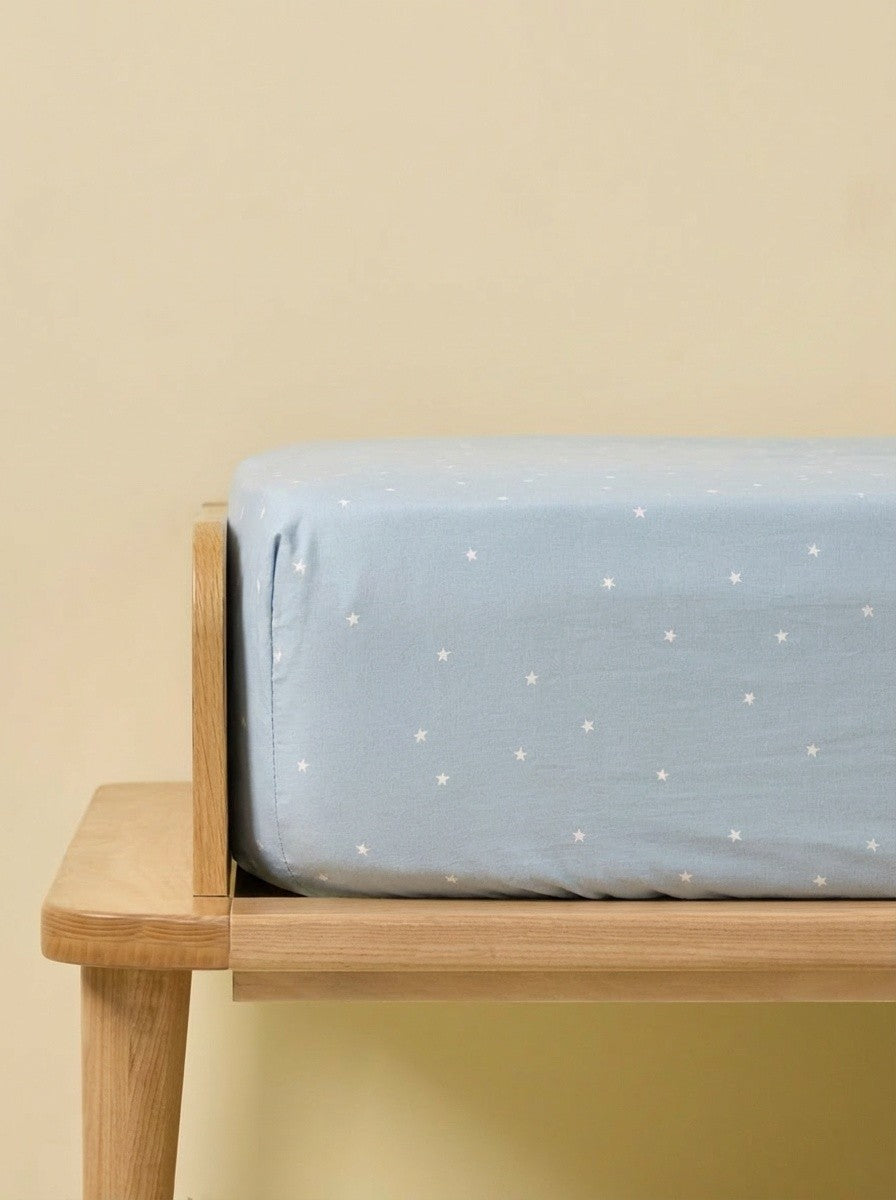 Drap-housse coton étoiles "Aviateur"