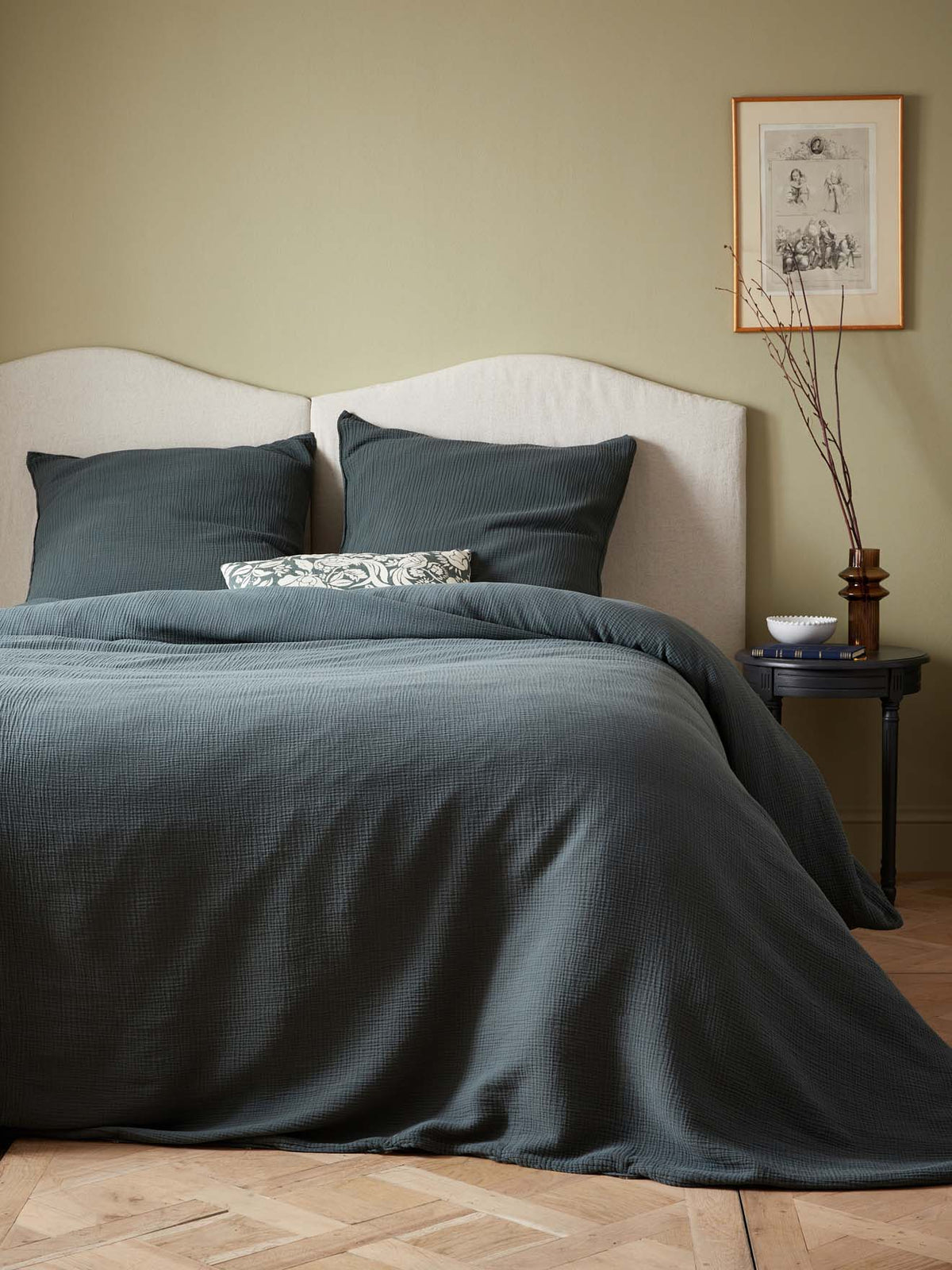 Waffled cheesecloth duvet cover