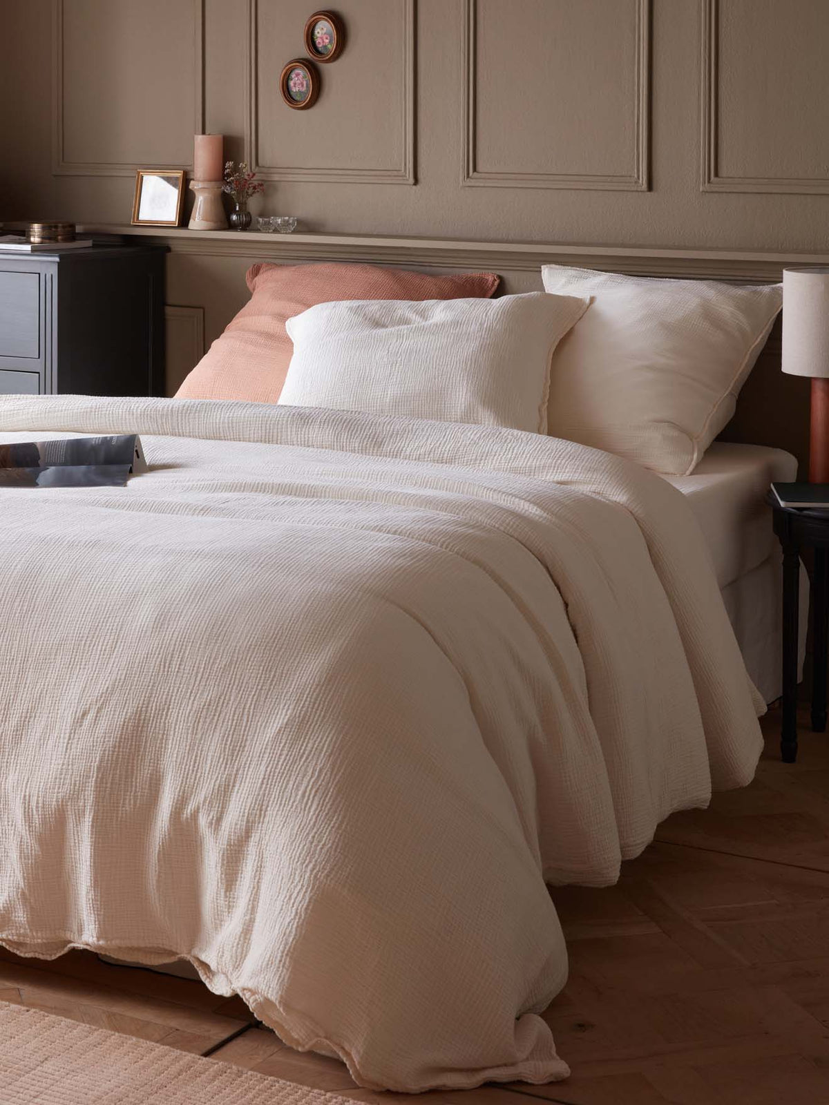 Waffled cheesecloth duvet cover