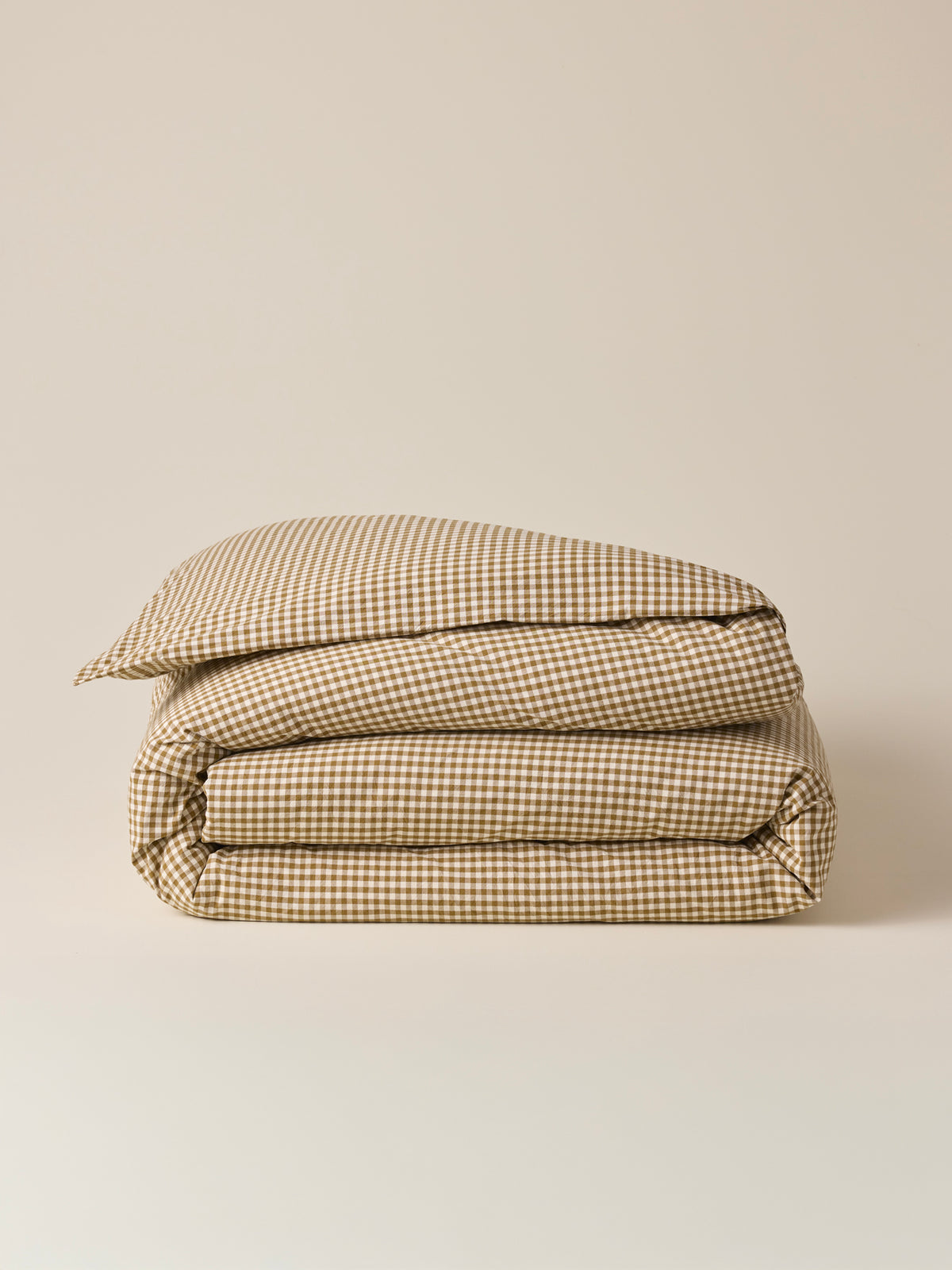 Gingham check cotton percale duvet cover