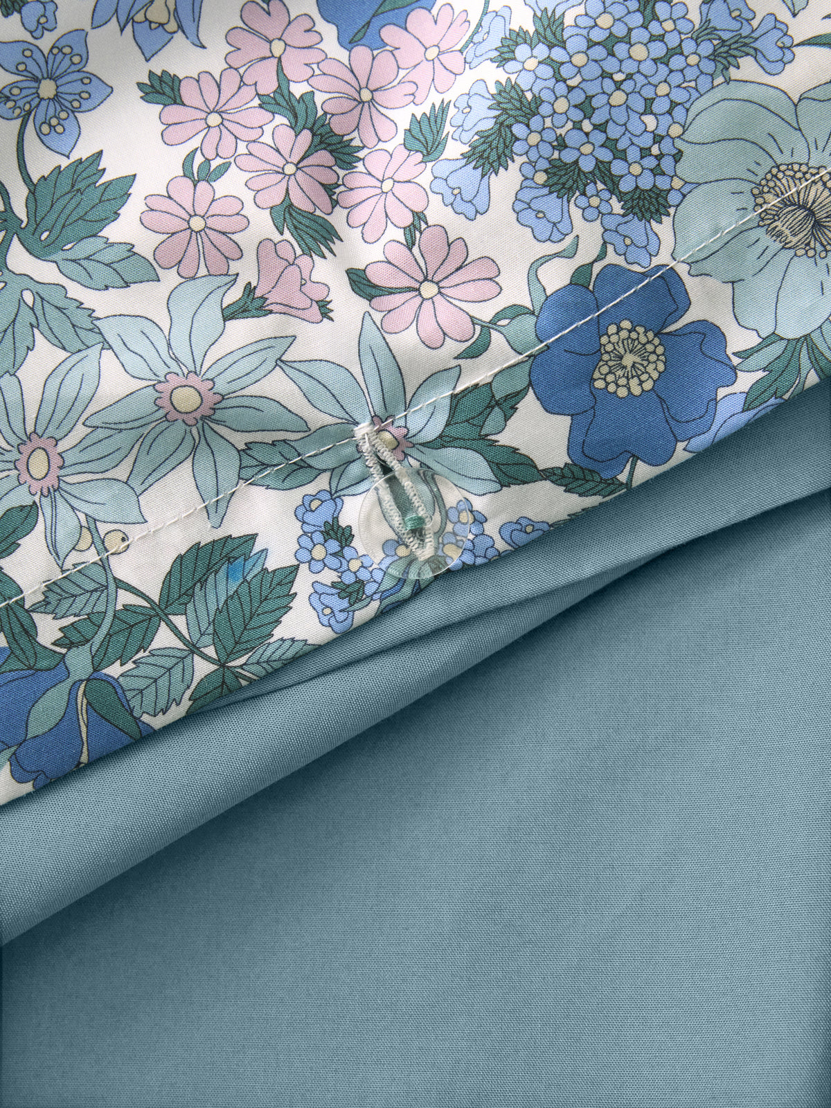 Housse de couette percale de coton et tissu Liberty