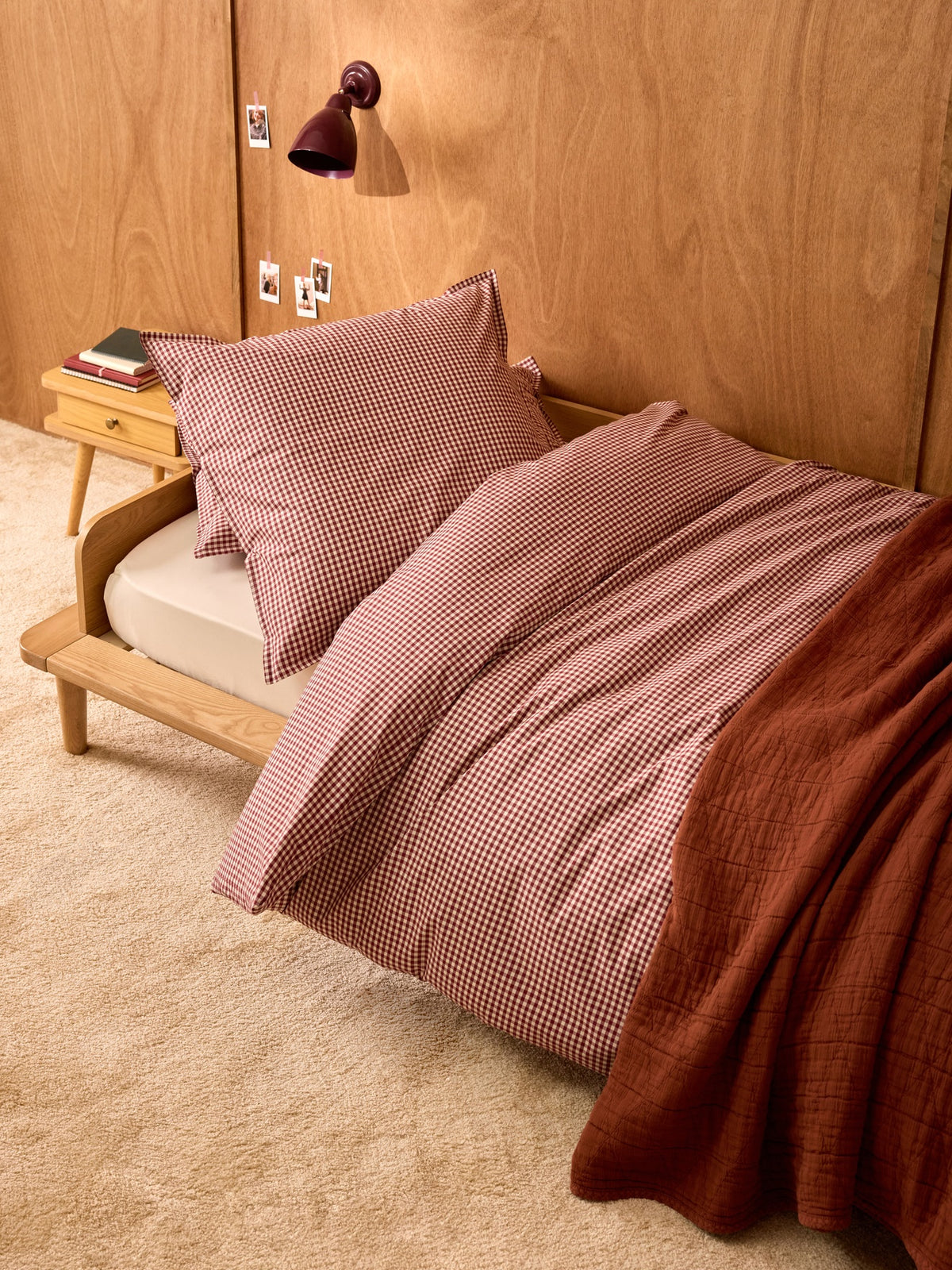 Housse de couette percale de coton "Vichy"
