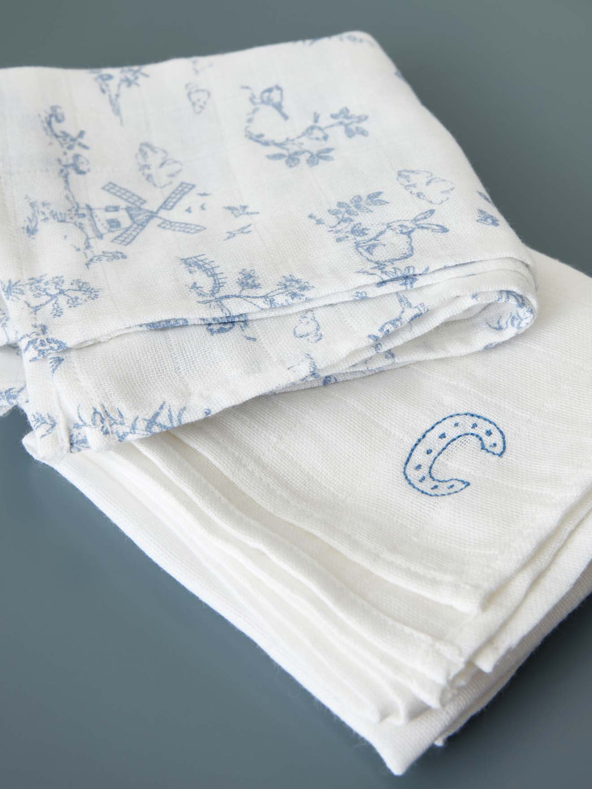 Pack of 2 organic cotton muslin cloths