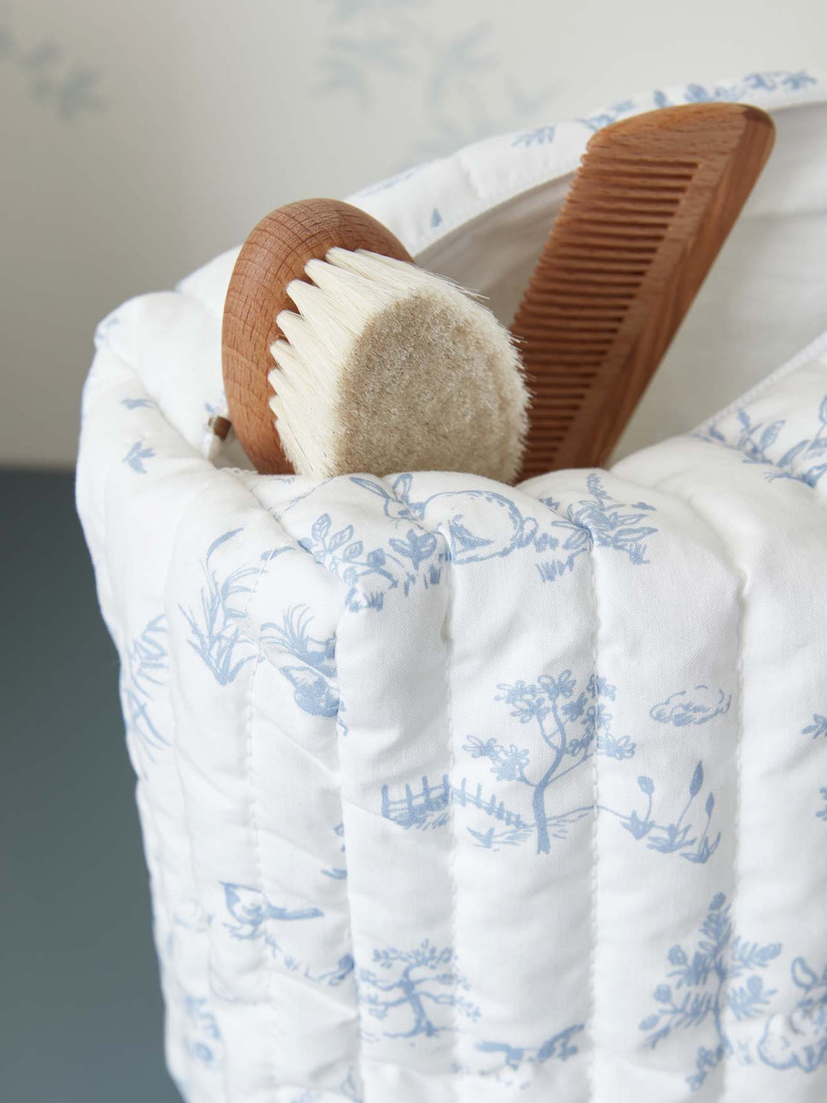 Trousse de toilette esprit toile de Jouy