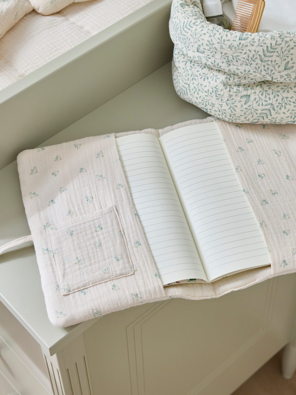 Swallows-print gauze medical booklet cover