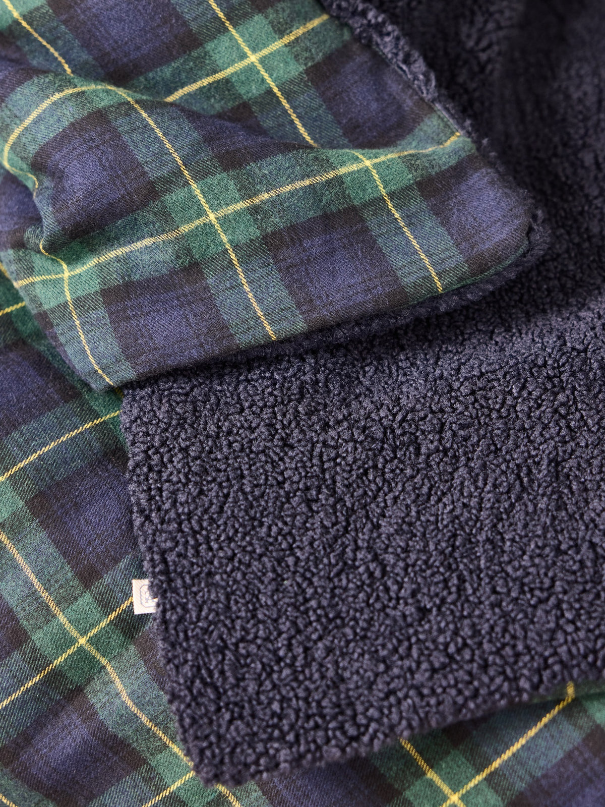 Plaid réversible sherpa et tartan
