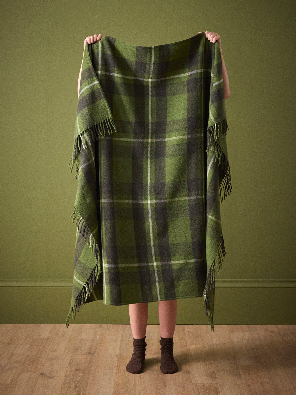 Plaid écossais laine majoritaire