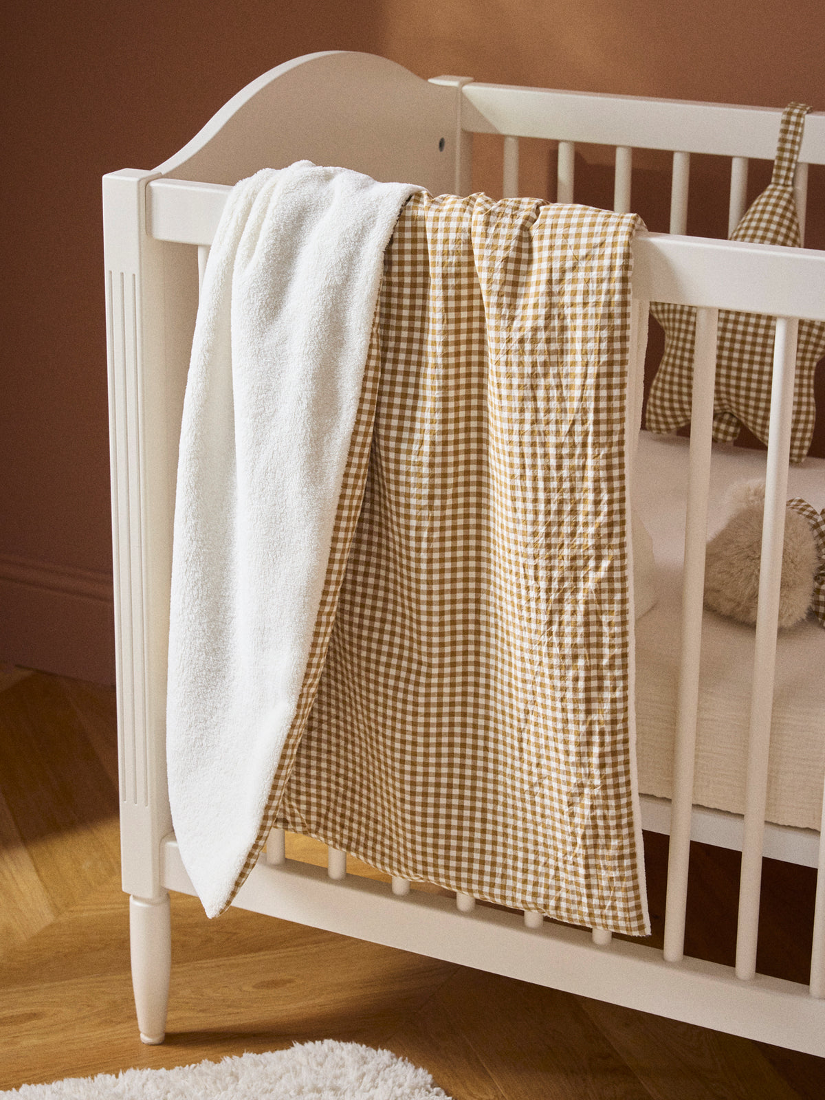 Plaid bébé vichy et micro-polaire