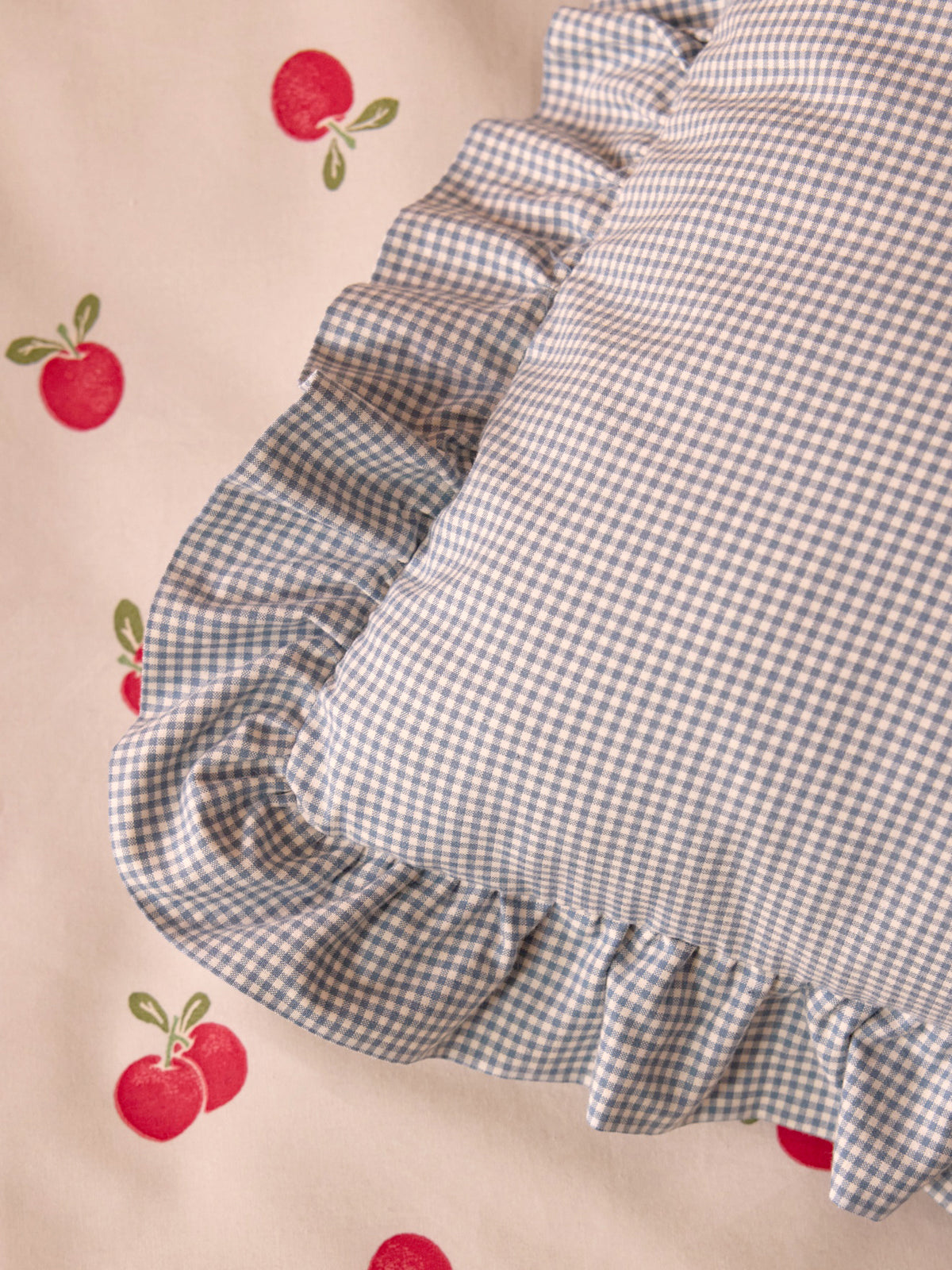 Coussin "Amour" imprimé vichy