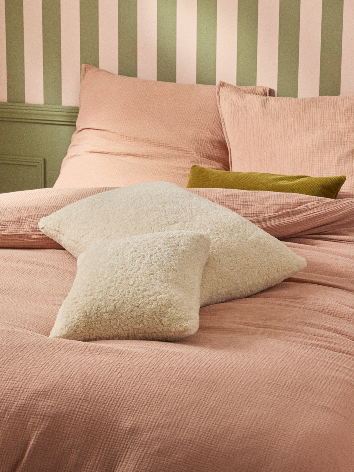 Housse de coussin sherpa