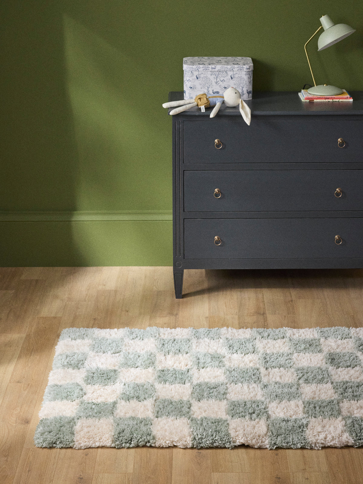 Rug with checked pattern