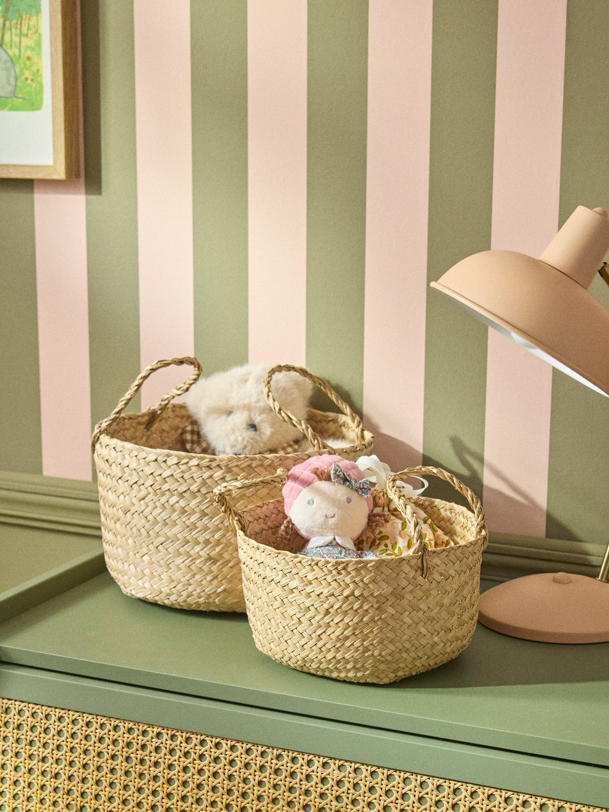 Pack of 2 wicker baskets