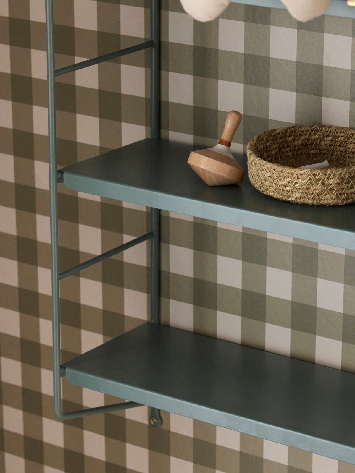 Painted metal wall shelf