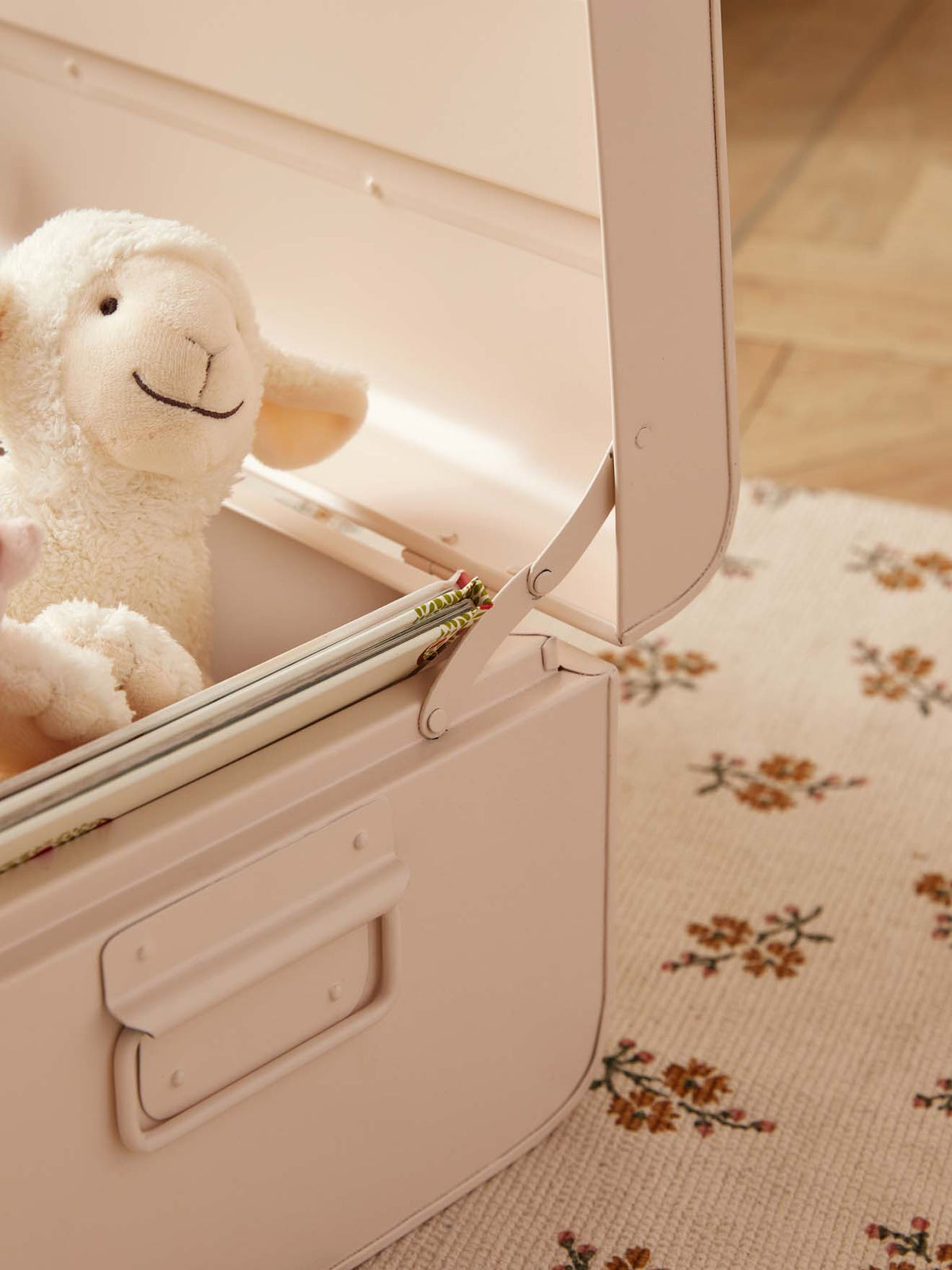 Metal storage trunk