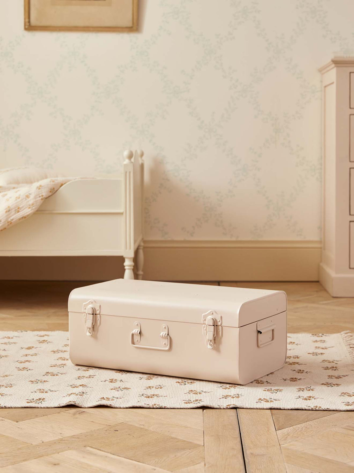 Metal storage trunk