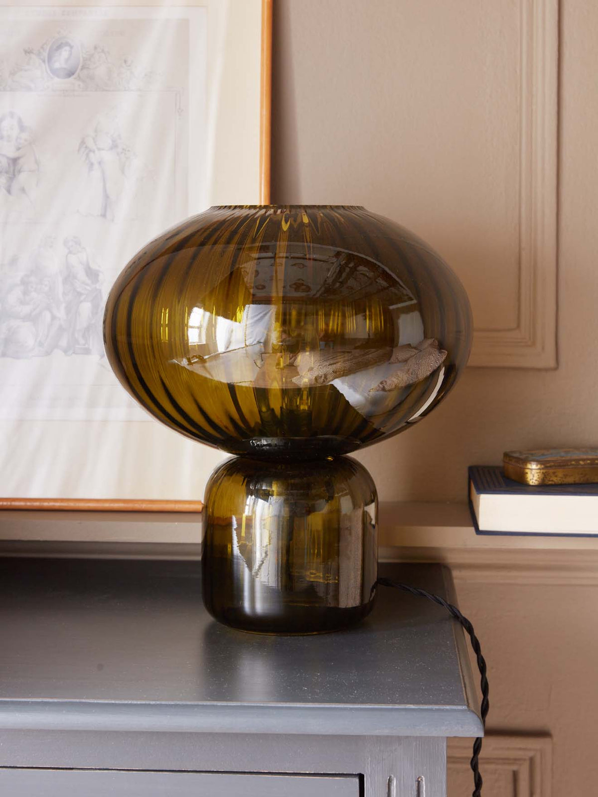 Lampe Martin en verre ciselé