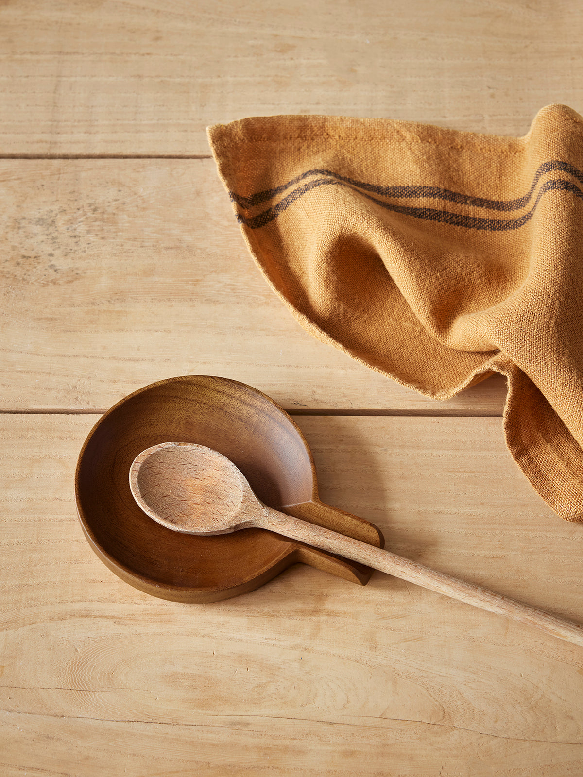 Acacia wood spoon rest