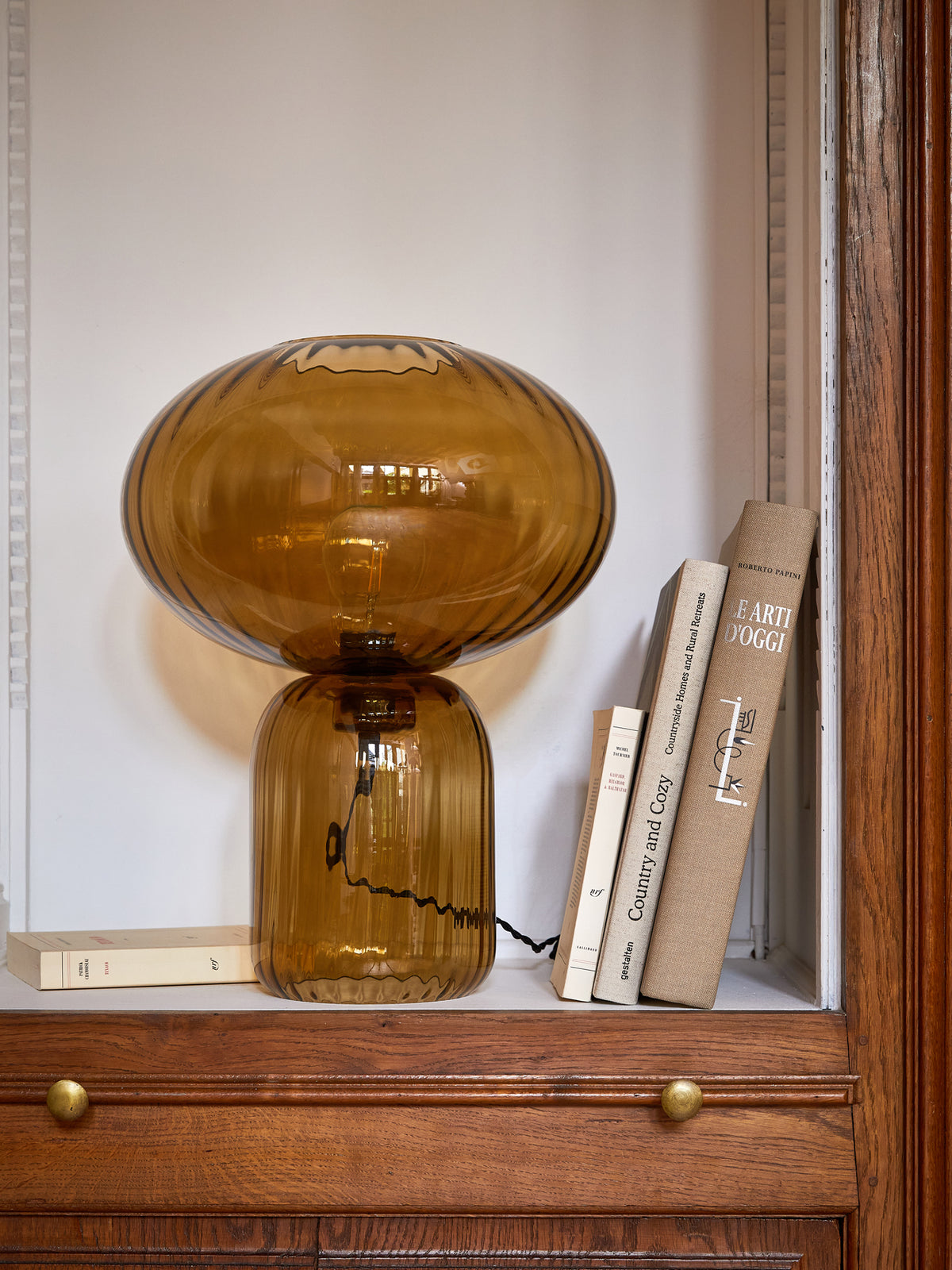 Lampe Martin en verre ciselé XL