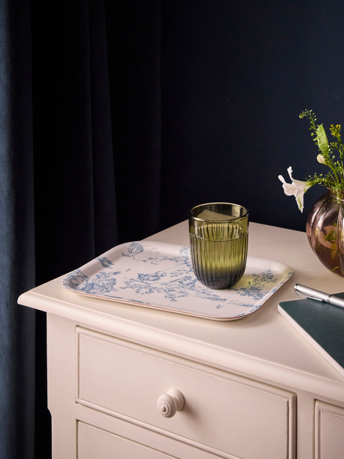 Wooden "Esprit Jouy" Plateau - Small size