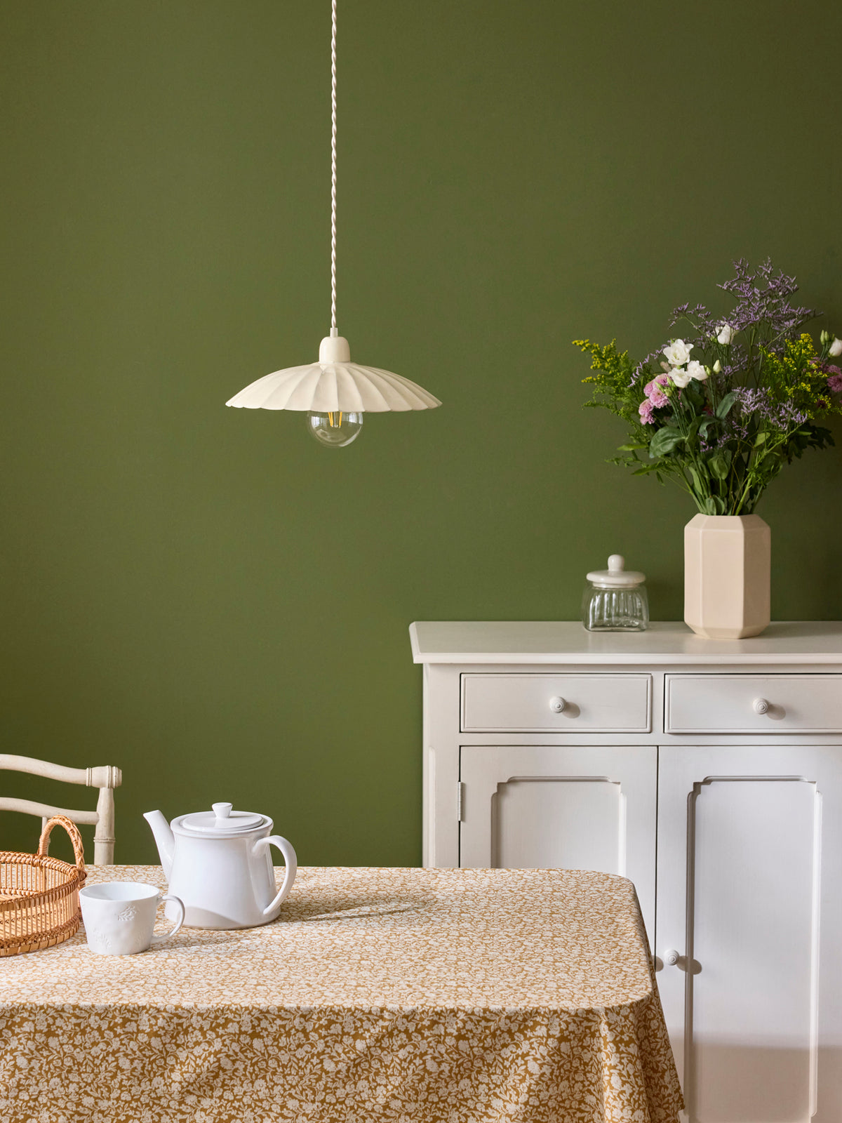 Aline enameled metal hanging lamp - large version