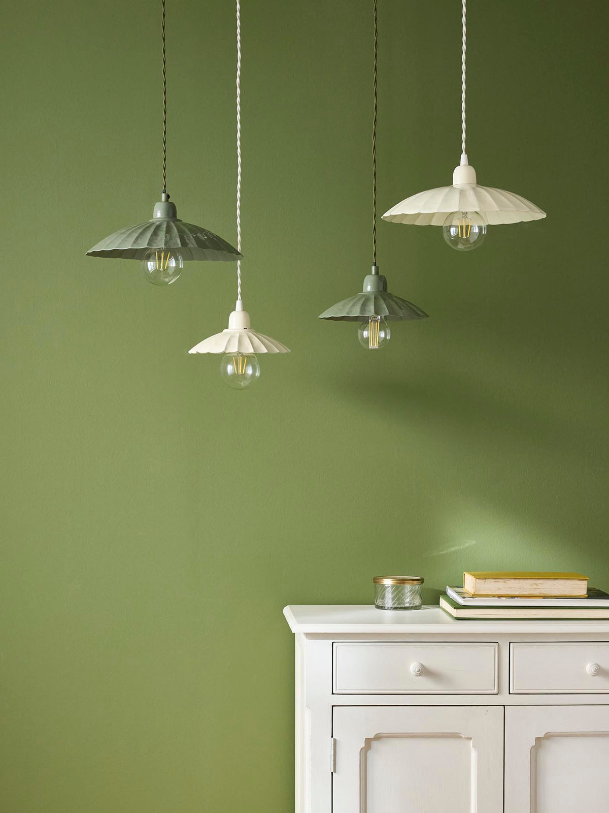 Aline enameled metal hanging lamp - large version