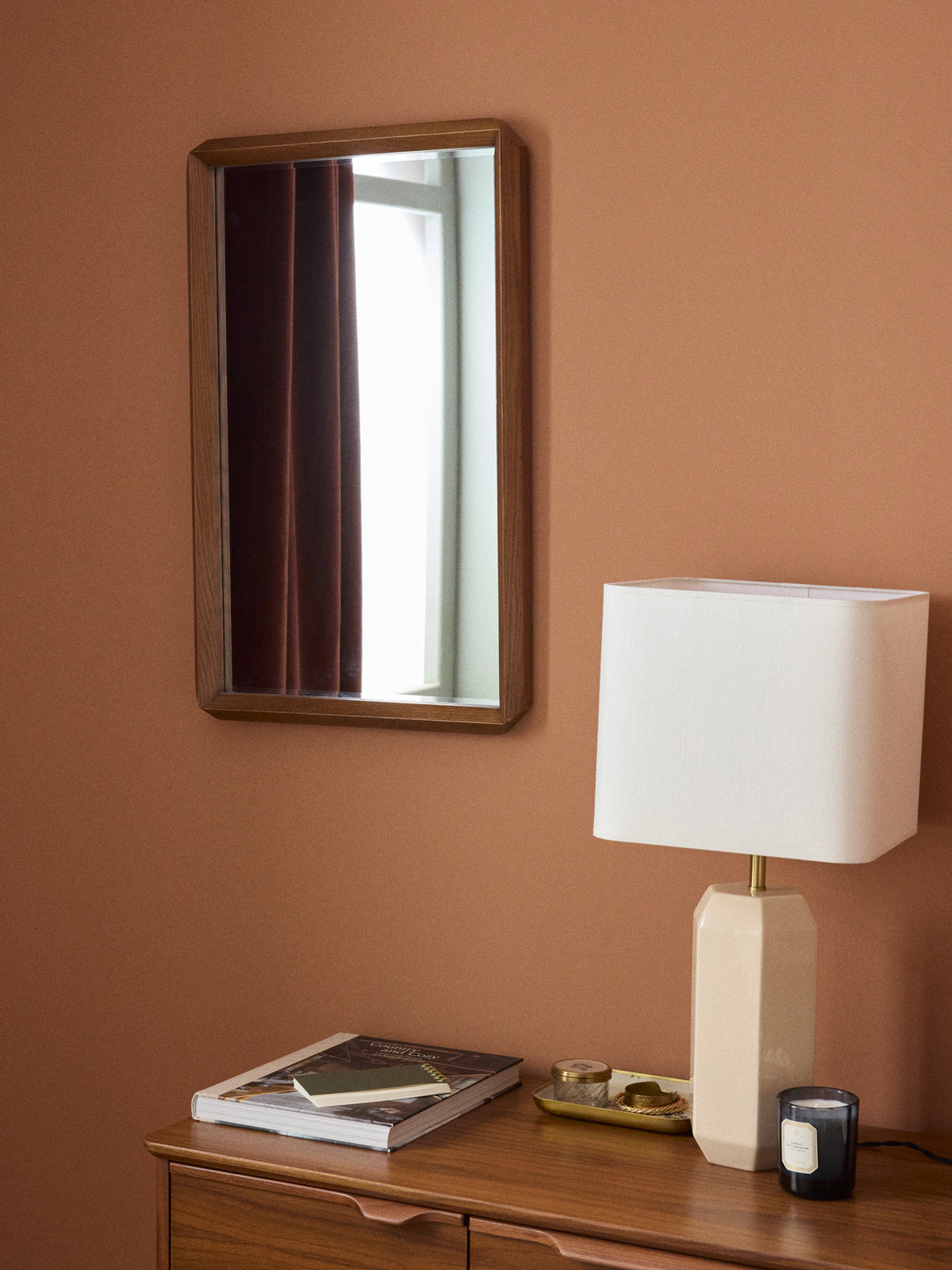 Miroir biseauté en chêne