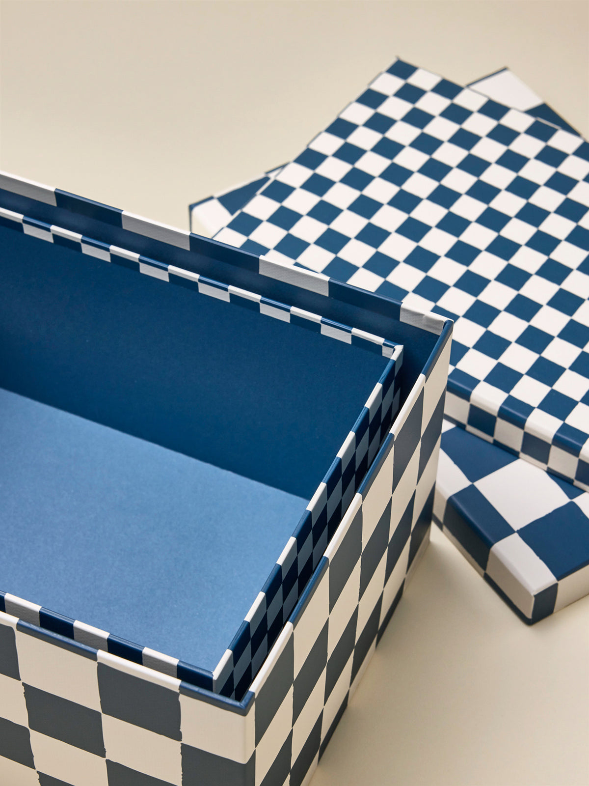 Boîte gigogne damier par lot de 2