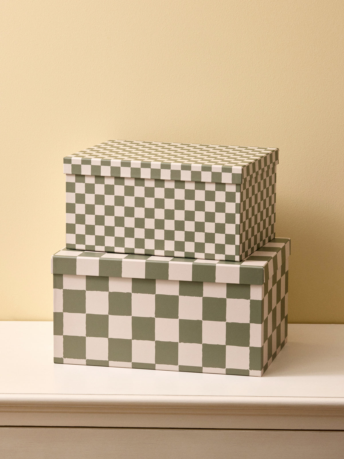 Boîte gigogne damier par lot de 2